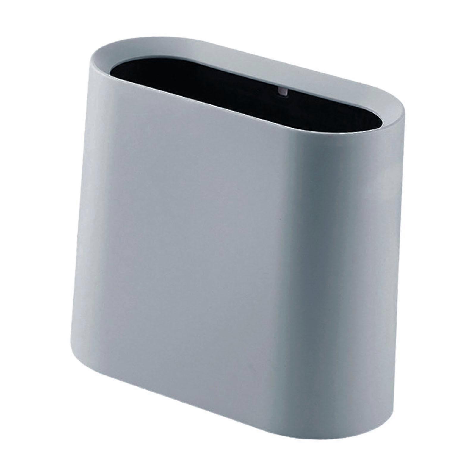 Narrow Trash Can - Slim Grey Waste Paper Bin for Living Room and Kitchen, Modern Multipurpose Design, Compact Size
