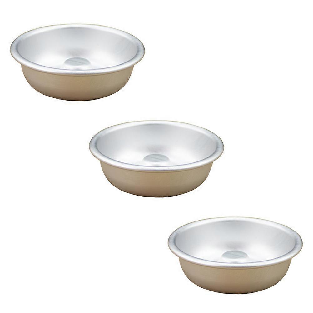 Baking Tool Aluminium Alloy Pudding Family Gathering Silver 8X8X2.5CM Uniform Baking Burning 3Pcs