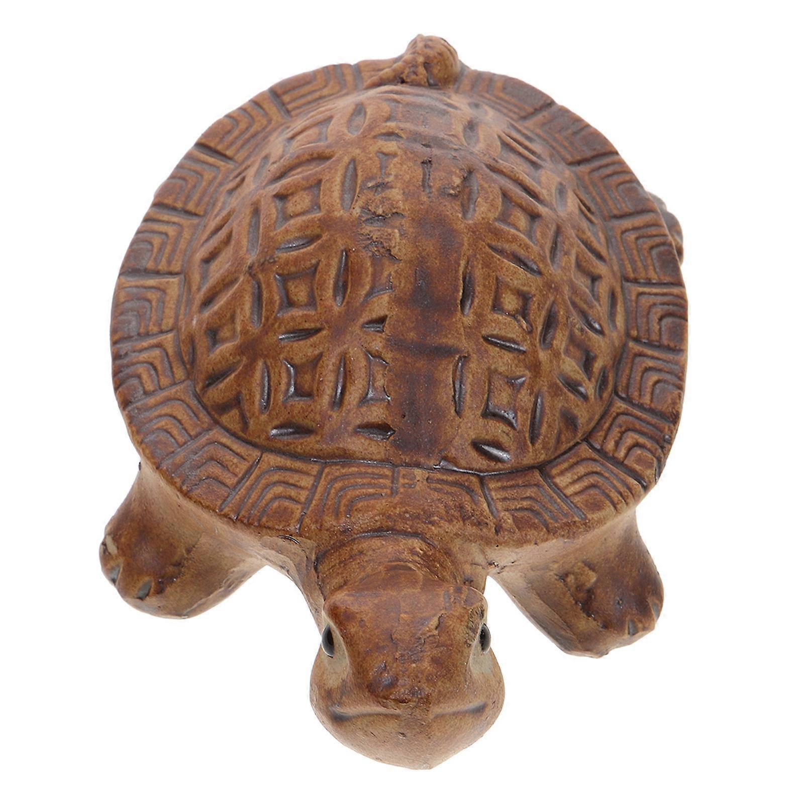 Turtle Figures Highly Simulation Turtle Model Aquarium Ornament Ceramic 1Pack