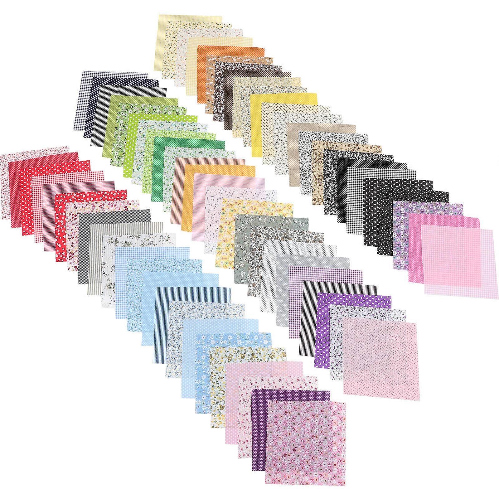 Quilt Fabric Squares Patchwork Fabric Home Decoration Assorted Color Square 25x25cm DIY Crafts 70Set