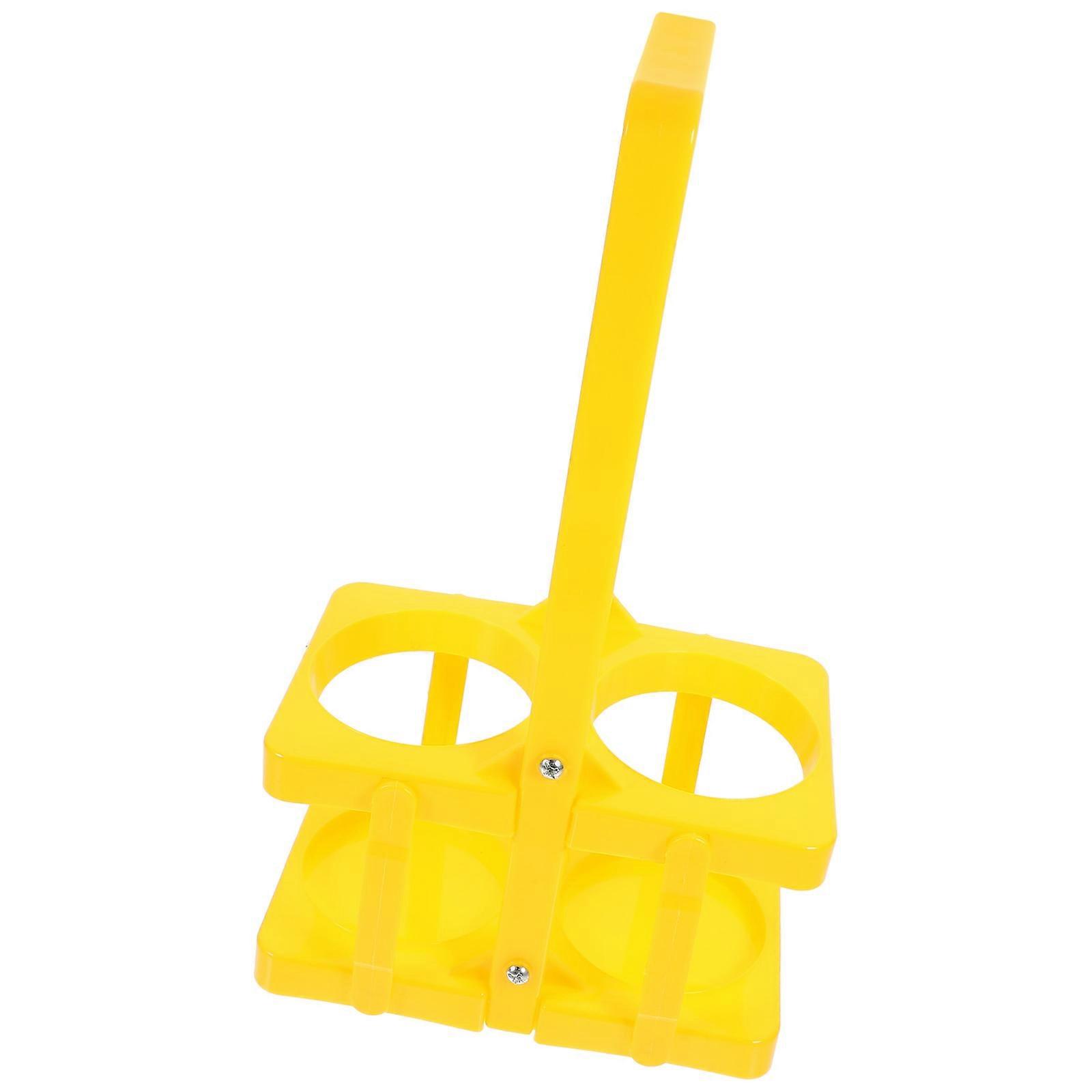 Foldable Handheld Beer Carrier with Smooth Handle, Portable Rack for Party Drink Holder, Practical Design for Safe Storage and Transport, Yellow