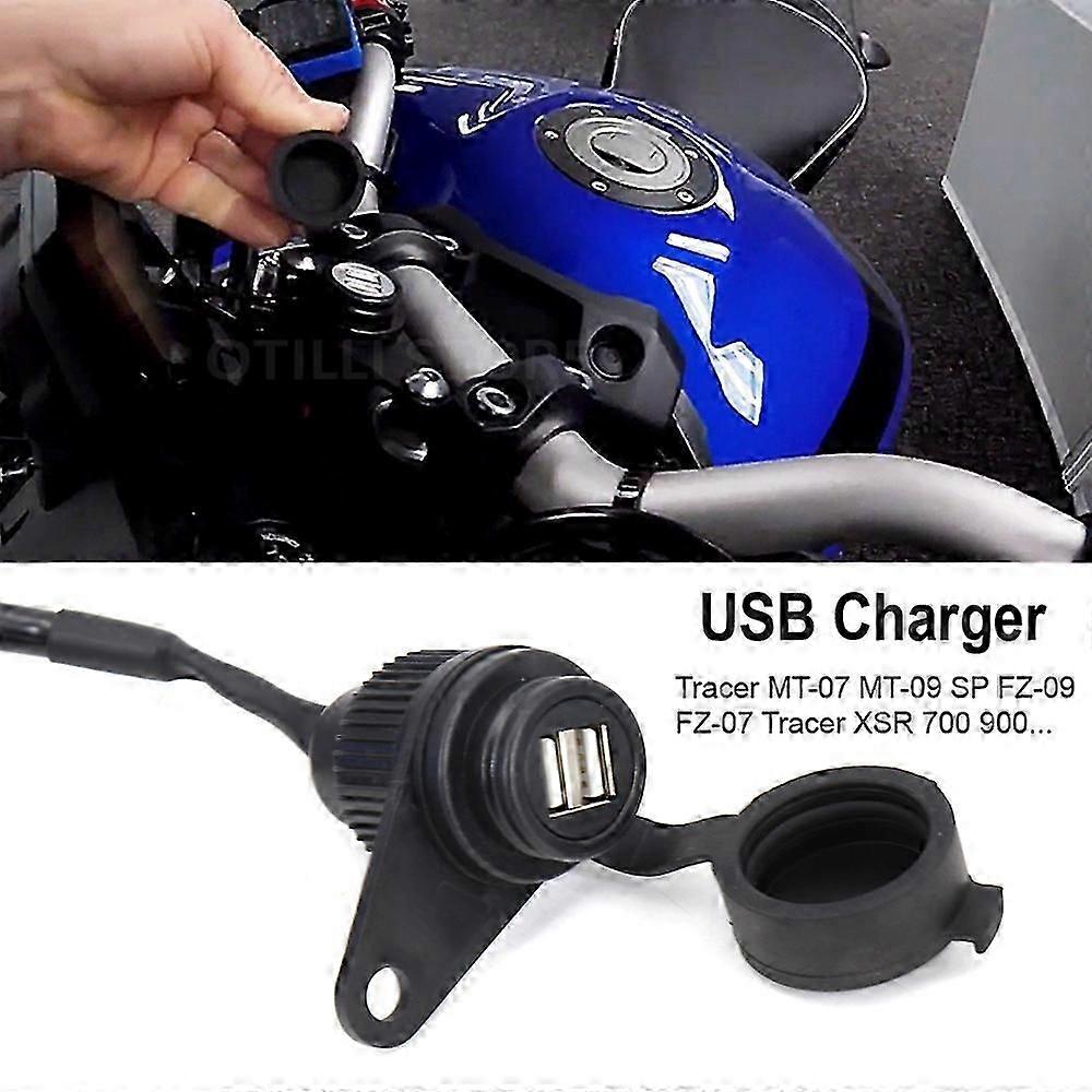 For YAMAHA MT09 - MT-09 SP XSR900 Tracer 900 MT07 XSR700 Motorcycle Accessories Dual USB Charger Plug Socket Adapter