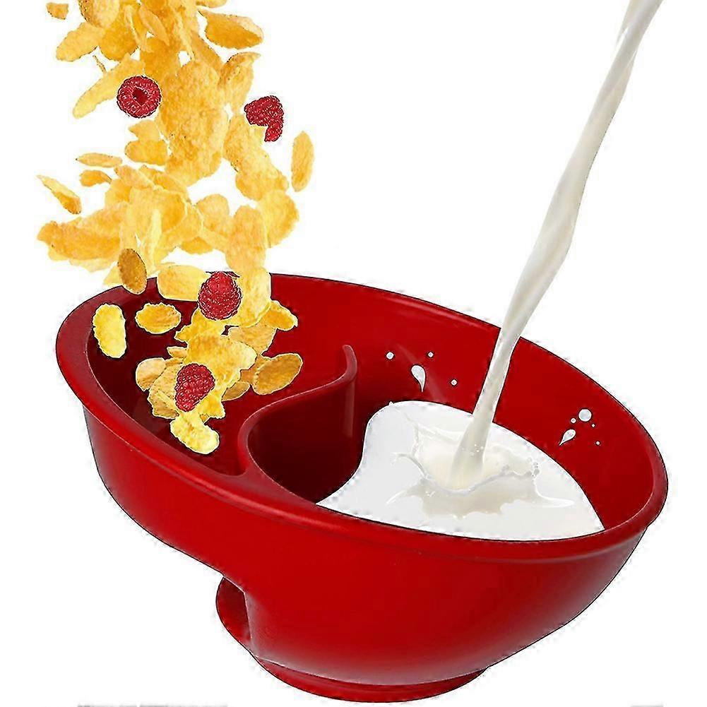 Dry And Wet Separated Oatmeal Bowl Spiral Slide Partitioned Cereal Bowl Lazy Snack Bowl BPA-free Breakfast Plates Tray Tableware