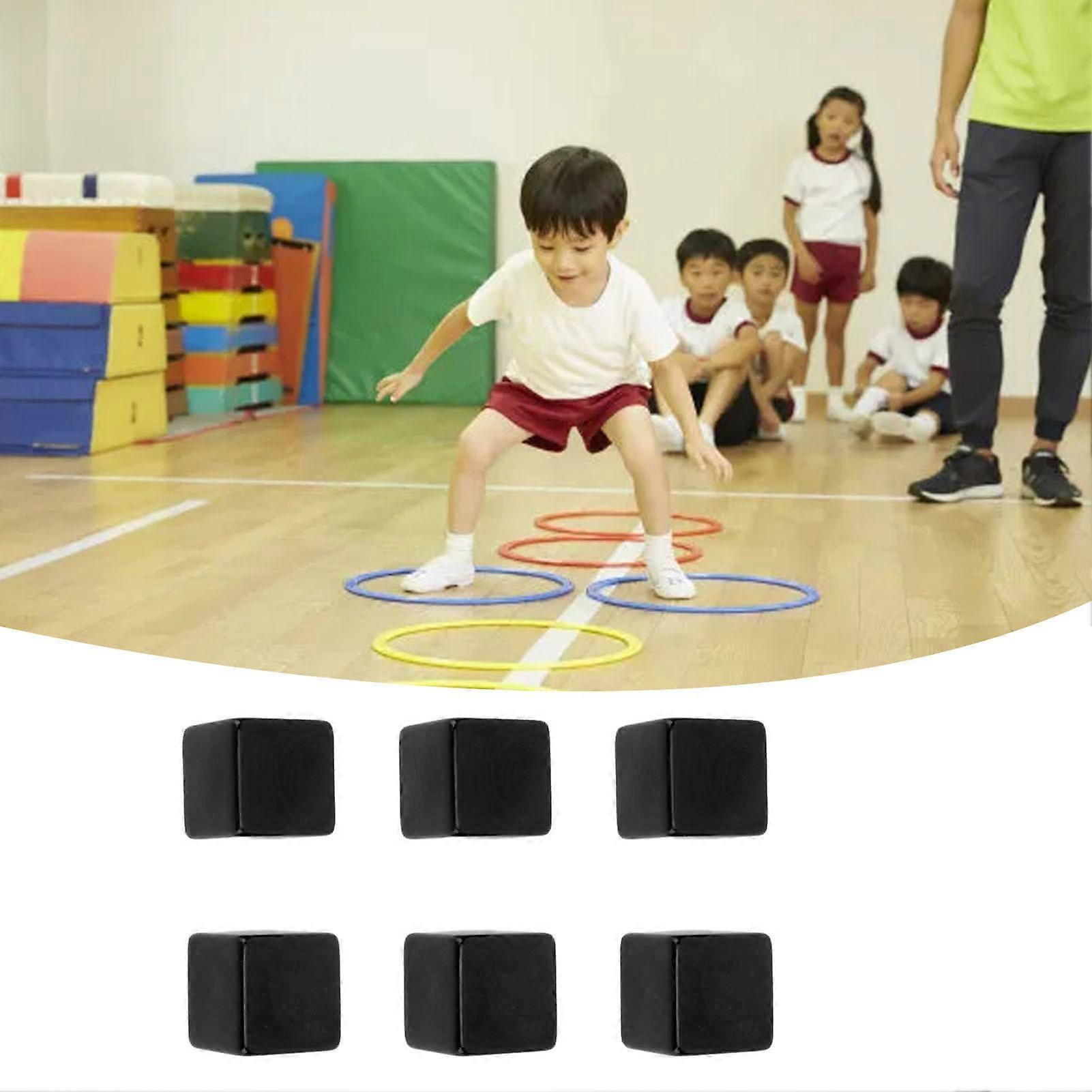 6PCS Blank Dice Cubes DIY Unfinished Dice Blocks Teaching Party Puzzle 6 Sided Dice Plastic Cubes Black