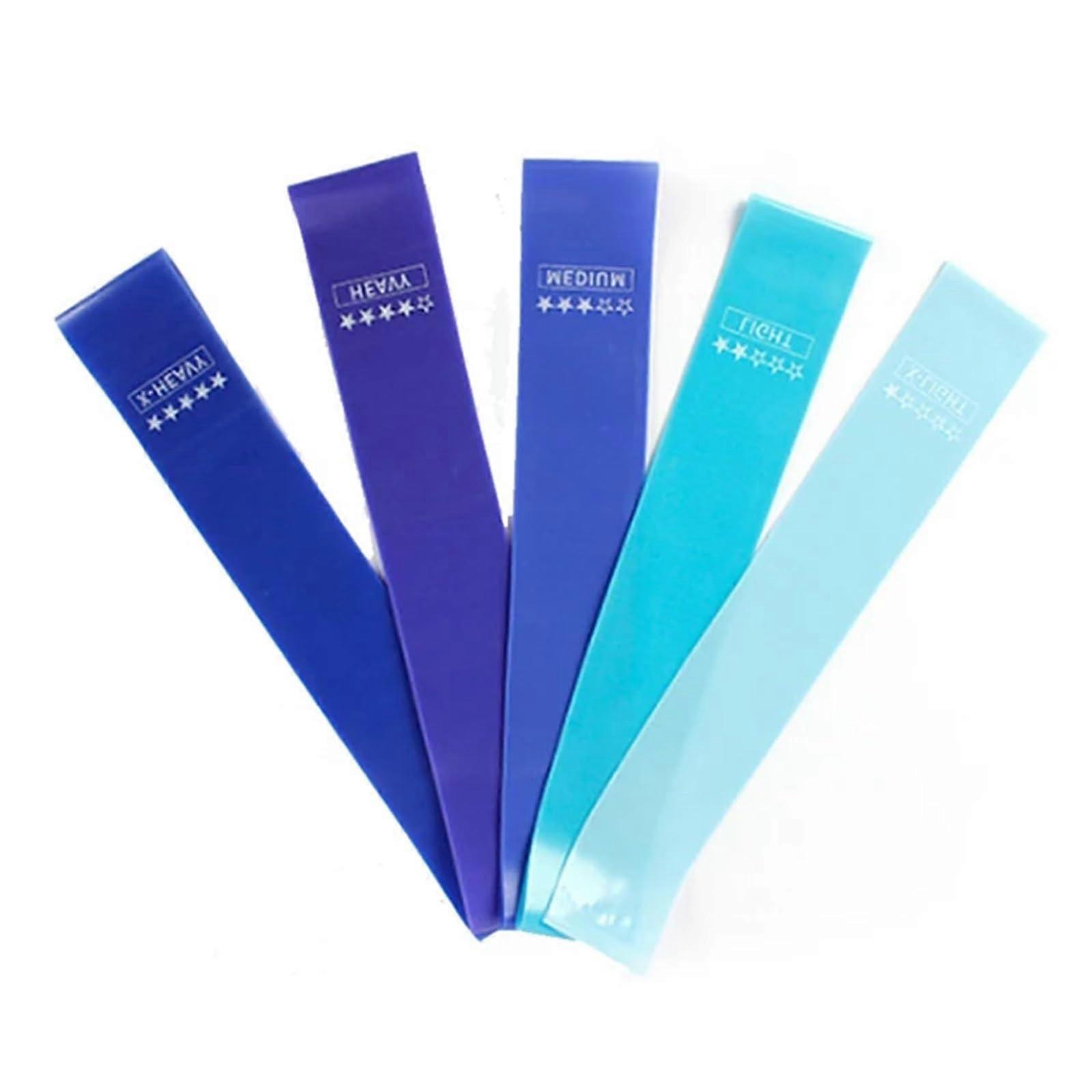 Pilates Reformer Pack of 5 Rubber Resistance Bands for Women - Yoga Strength Training, Weight Loss, Slimming Abdominal Exercise Board (TT Blue)