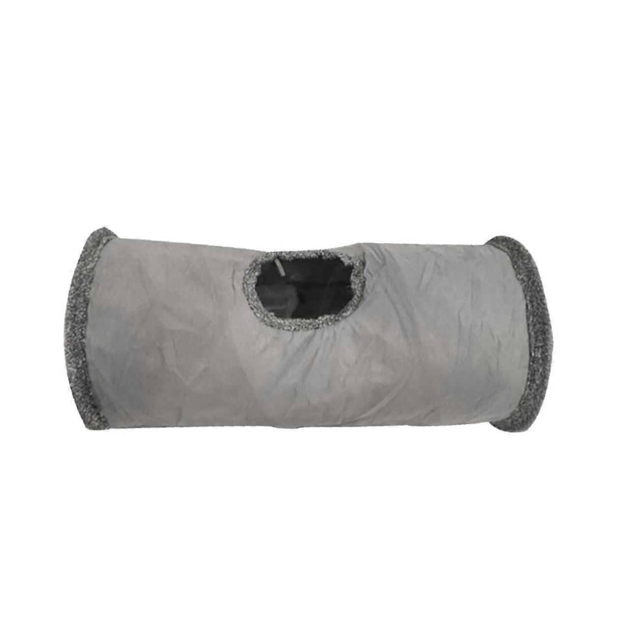 Foldable Cat Tunnel Nest made of Wild Leather Material for Indoor Areas, Cat Bed Fun for Kittens and Puppies, Gray