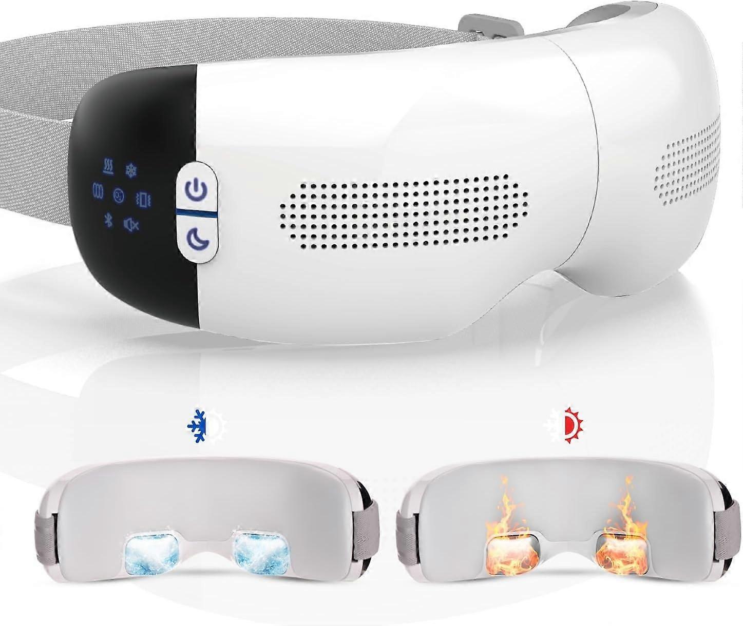 Eye Massager With Heat and Cooling Masks for Dark Circles, Puffiness - 3D Airbag Kneading Vibration