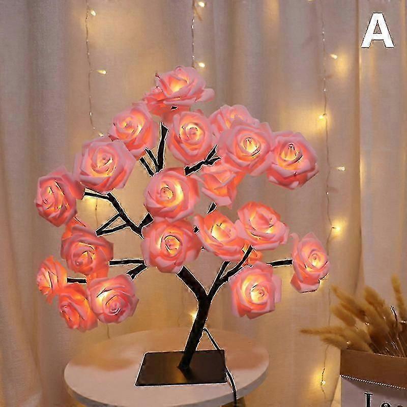Led Table Lamp Lights Rose Flower Tree Usb Night Lights Home Decoration Lamp