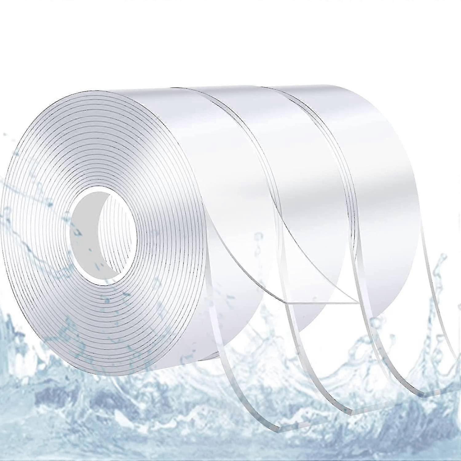 Double Sided Tape Heavy Duty(3 Rolls+29.8ft), Nano-acrylic Material, Washed And Reusable, Self-adhesive, Environmental Protection And Transparent Wall