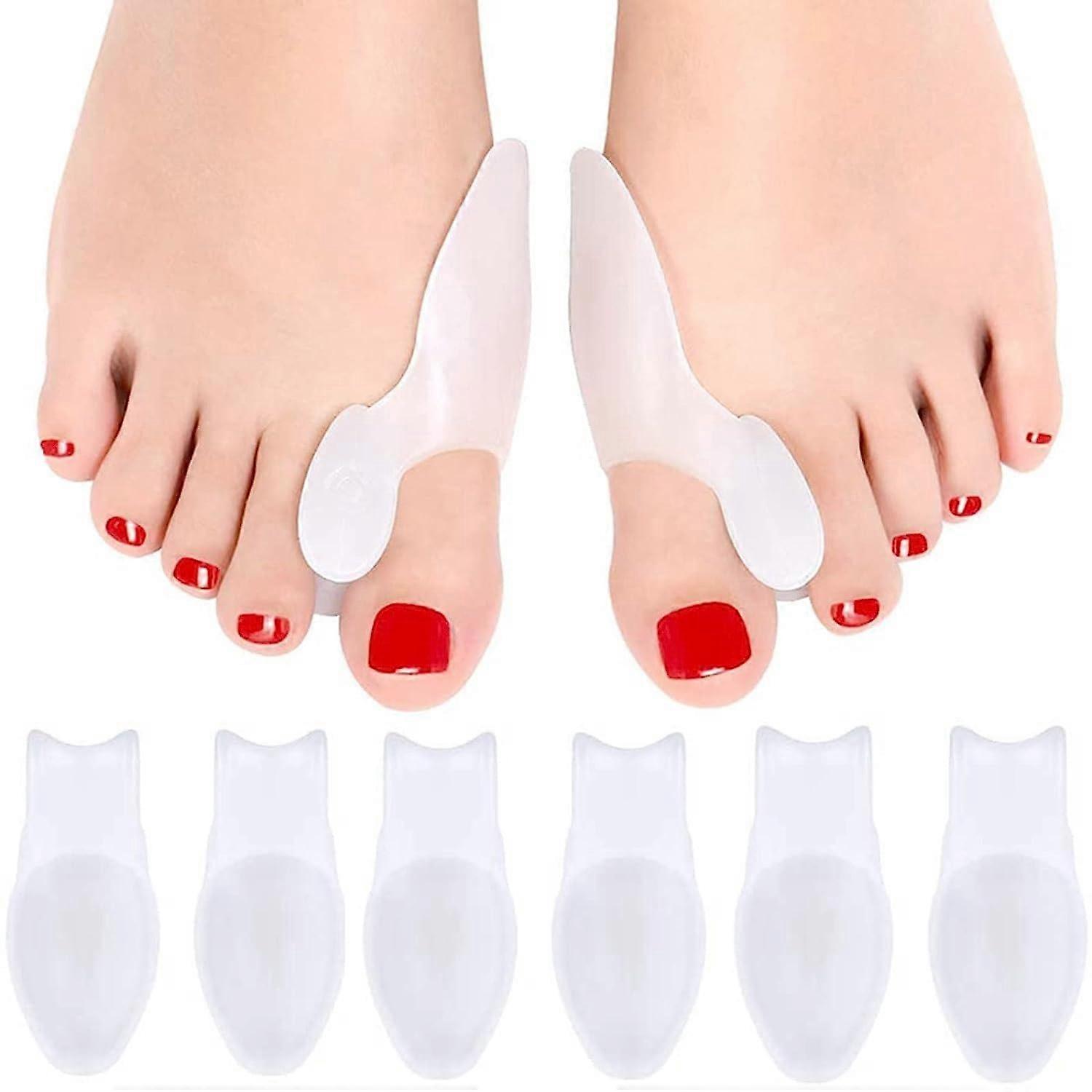 6 Pcs Silicone Toe Separator for Hallux Valgus Correction, Bunion Relief, Foot Care Tools, Flexible and Durable Design