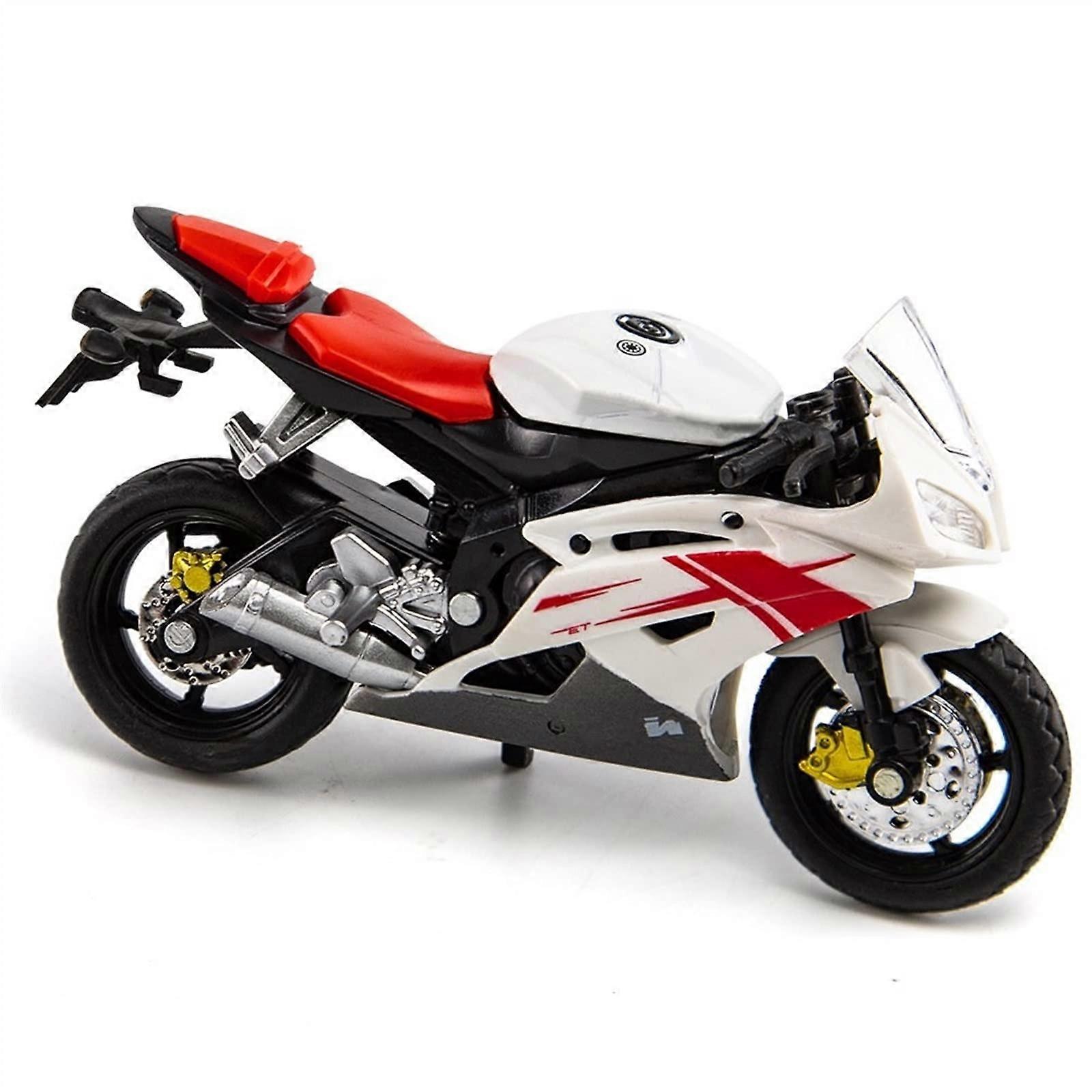 Yamaha R6 1:18 DieCast Alloy Motorcycle Model MultiColored Riding White