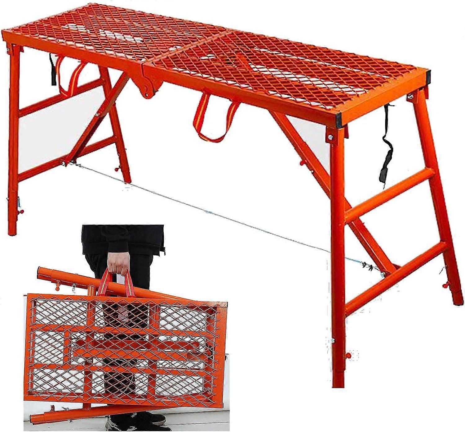 Height Adjustable Workbench for DIY Projects with Step Ladders, Safe Work Platform