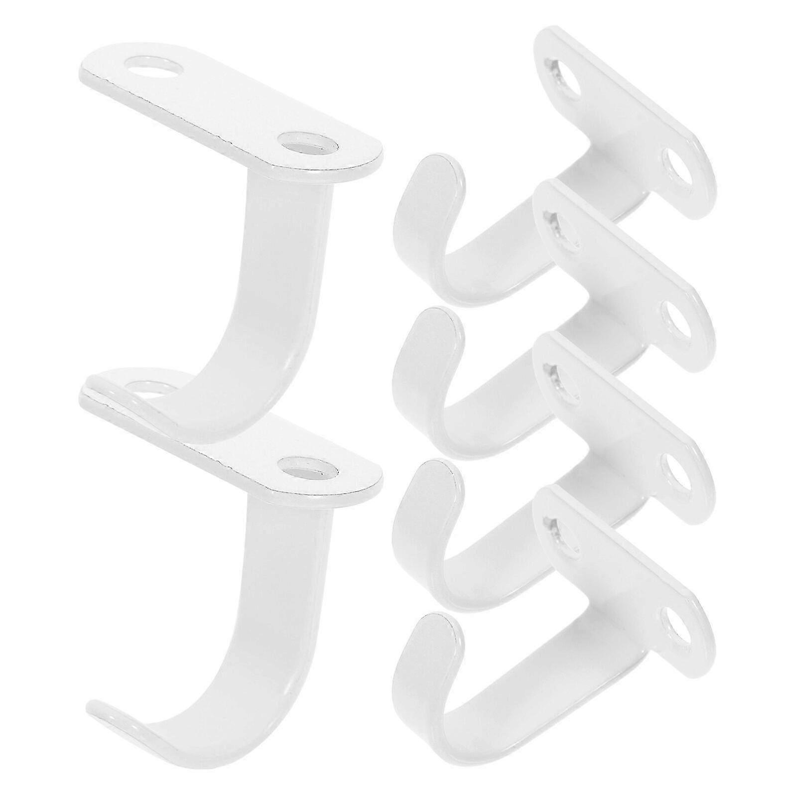 6pcs Screw Mounted Ceiling Hooks Under-Shelf Towel Robe Clothes Hangers