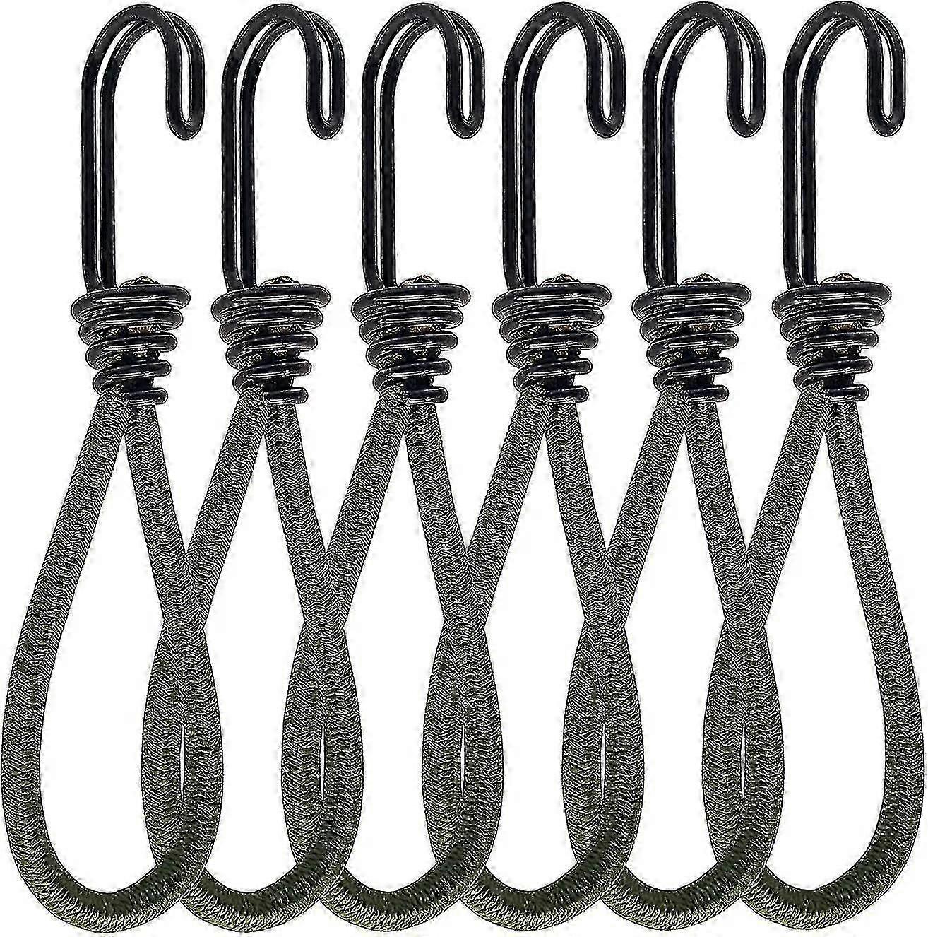 6 Pieces Rubber Bungee Cords with Hooks, Suitable for Bungee Use