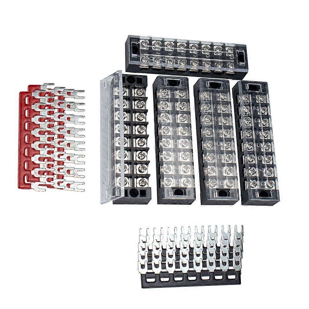 Electrical Terminal Blocks Prevent Circuit Disorder Technicians 11.5x3cm Black UL94V-0 Material 5 Sets