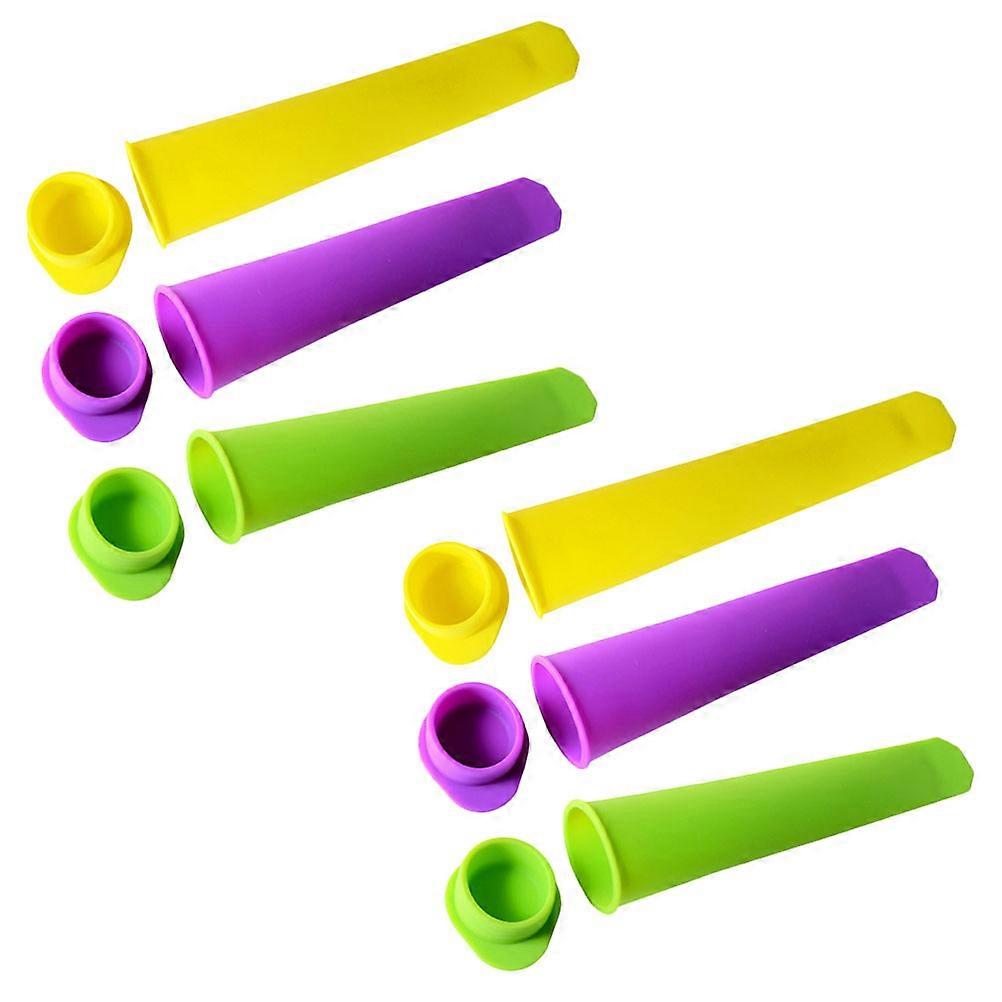 6pcs Creative Ice Molds, Handheld Silicone Popsicle Moulds with Cover, Lightweight Design for Homemade Ice Cream Treats