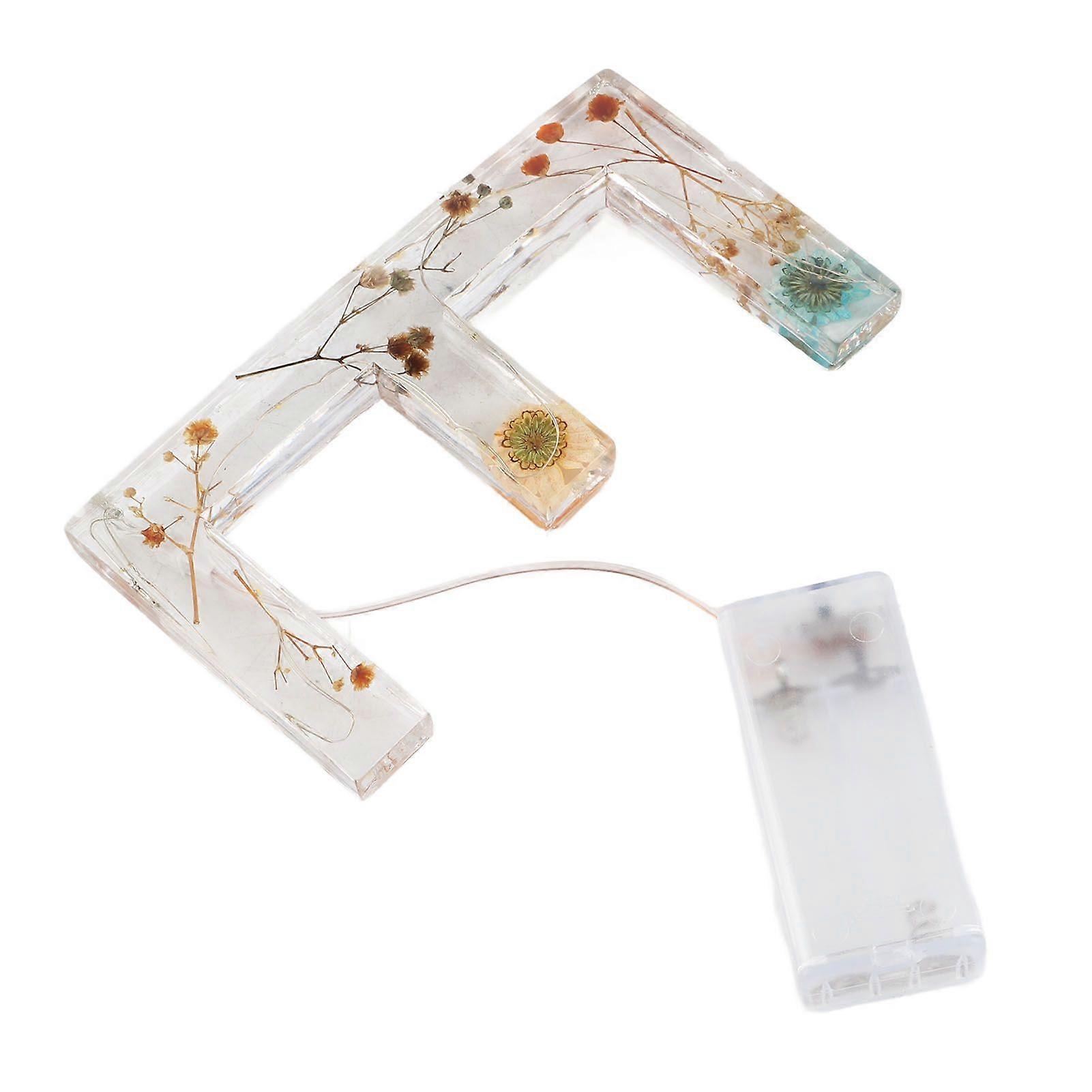 2025 dernier modèle floral résine lettre lumière fleur sèche et alphabet forme LED