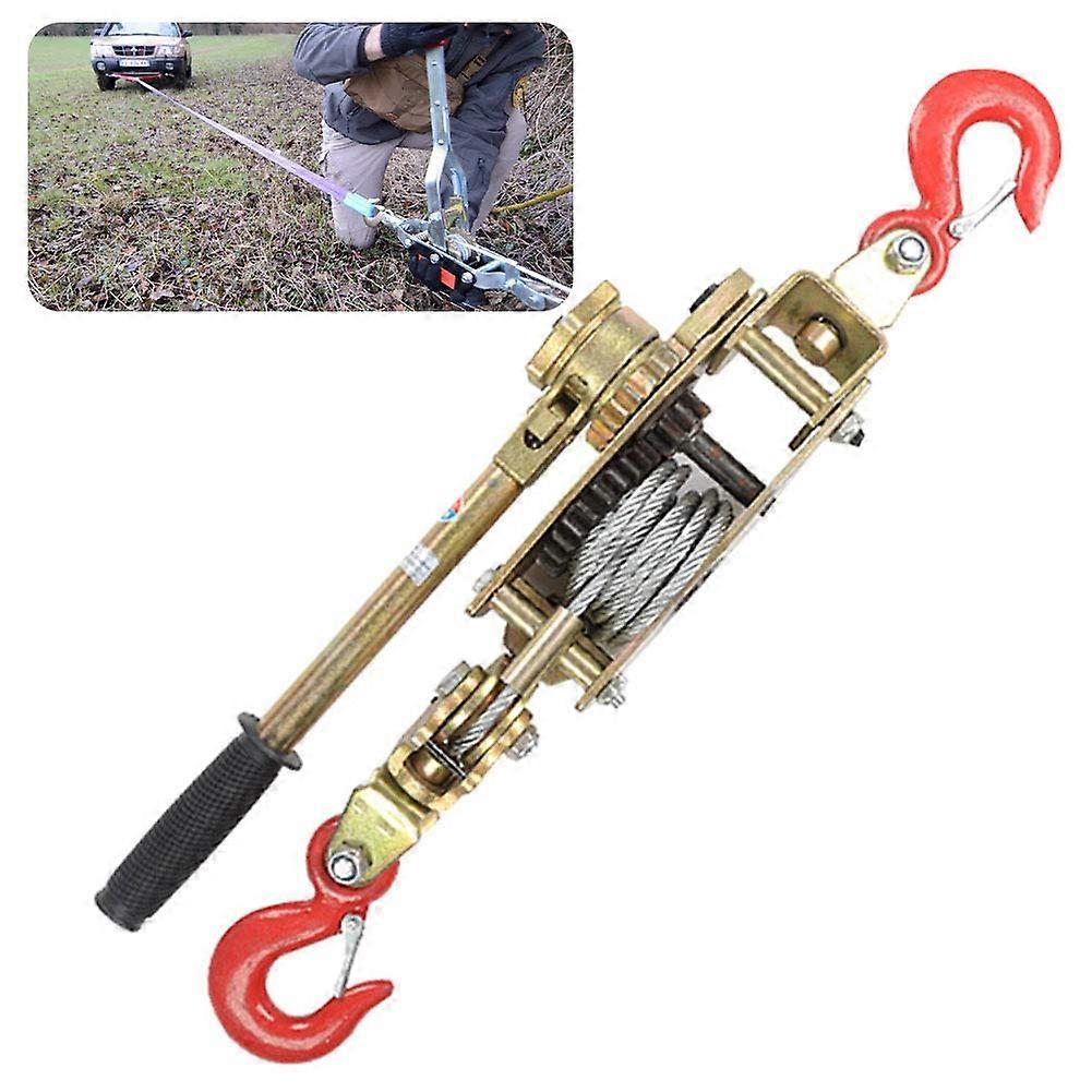 Dual Power Puller, 2/3/4 Ton Ratchet Cable Puller with 2 Hooks, Winch Combo