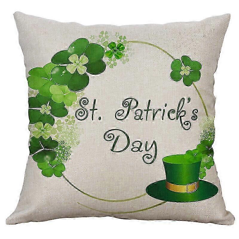 Shamrock Design Throw Pillow Case for St. Patrick's Day with Invisible Zipper - Decorative Cushion Cover for Home and Office