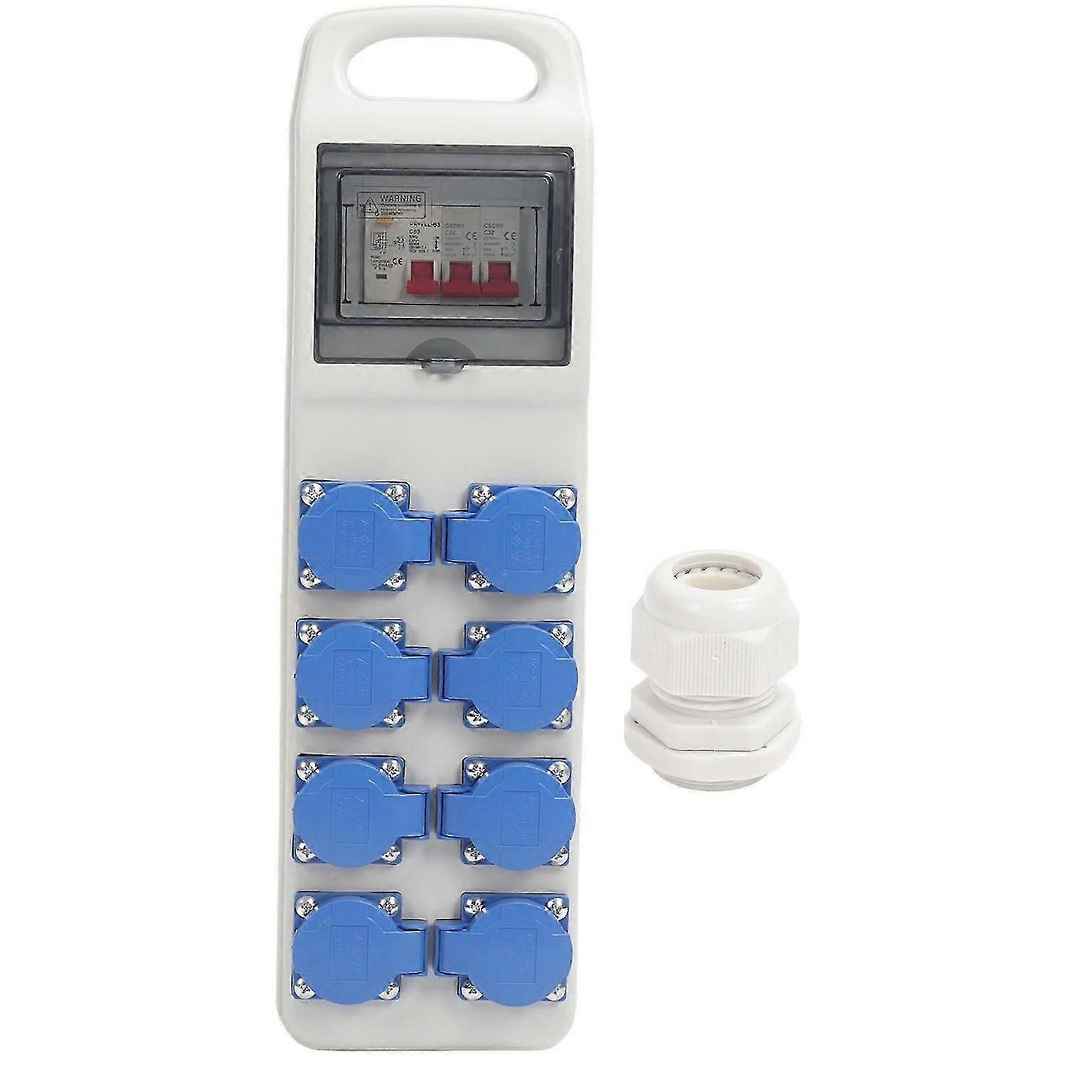 Industrial Socket Box 8 Way IP65 Waterproof Portable Socket Distribution Box with Leakage Circuit Breaker 200250VAC