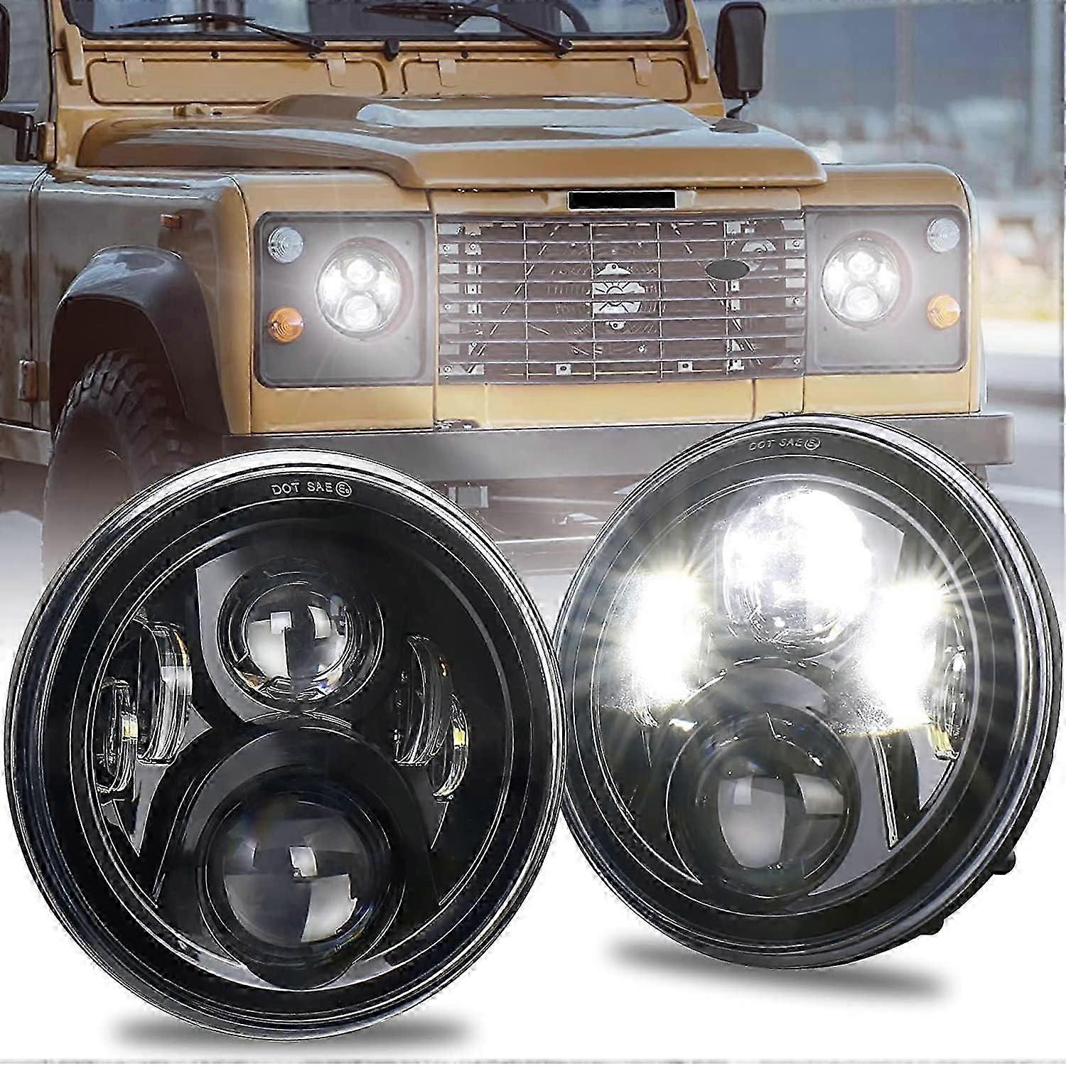 7 Inch LED Headlights With Halo DRL For Mazda Miata MX5 (90-97) & RX7 (79-85) – H6024 Replacement, 8000 Lumens, 6000K