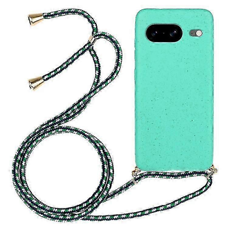 Compatible For Google Pixel 8 Case Biodegradable Wheat Straw+TPU Phone Cover with Lanyard