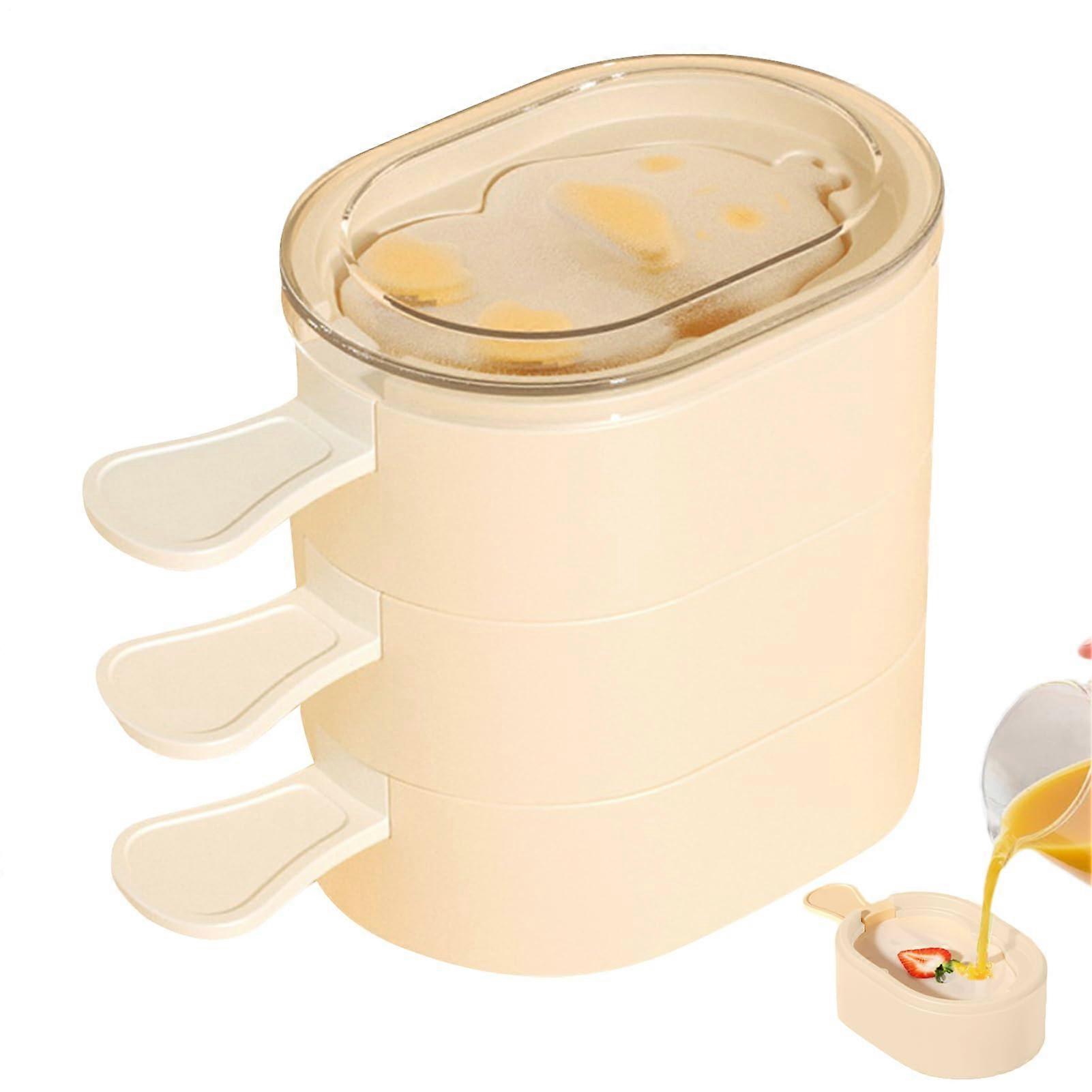 Pop shapes on a stick for kids, on a stick for toddlers, reusable trays, dessert, chocolate dips, puree and applesauce in white.