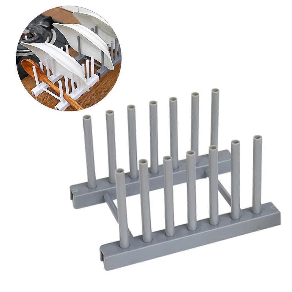 Plate Racks Kitchen Storage Organizer Home Use Drying Rack Grey 16.00X11.80X9.20CM Tableware Display 1Pack