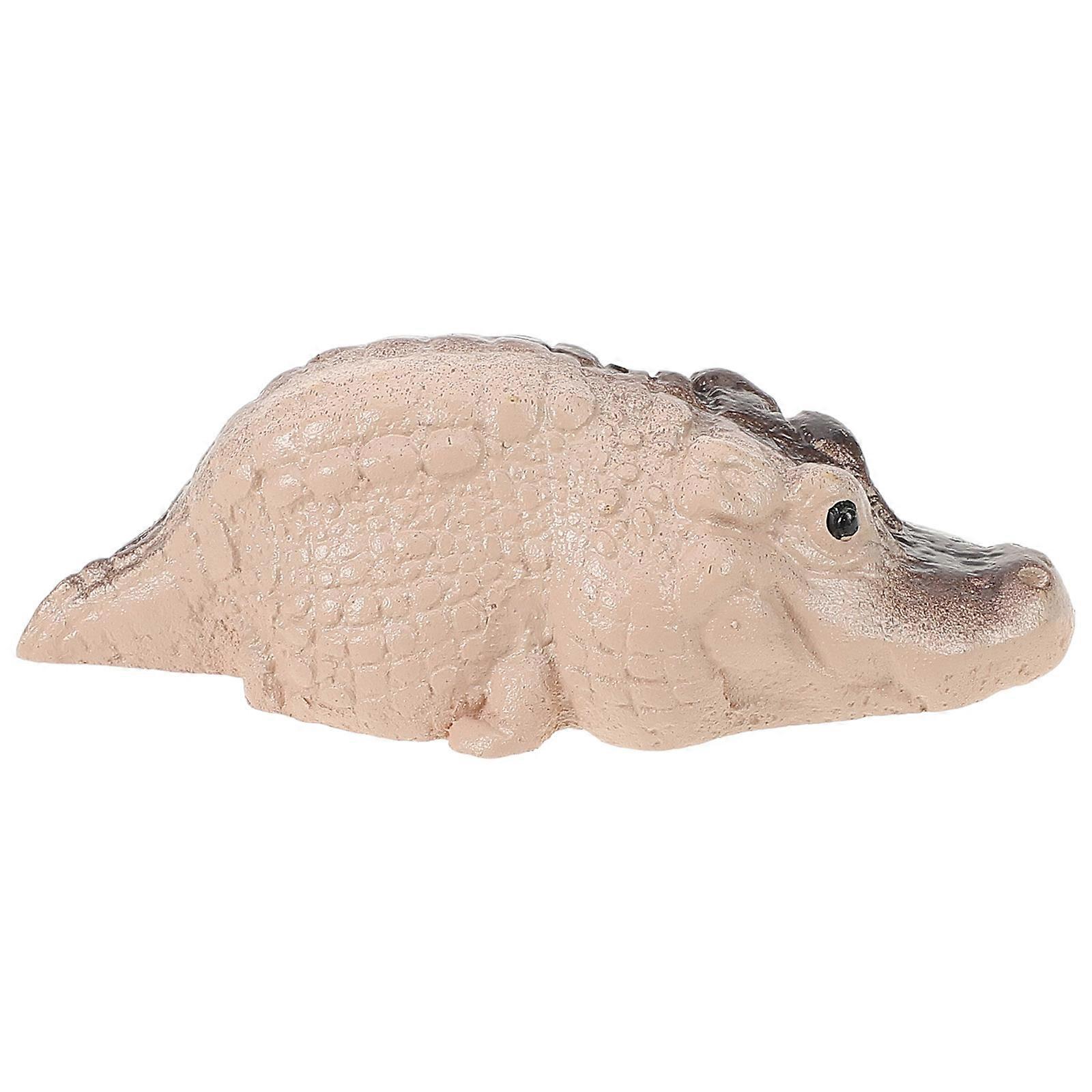 Charming Mini Crocodile Statue for Indoor, Desktop, and Outdoor Garden Decoration – Unique Animal Figurine for Home and Tea Pet Display