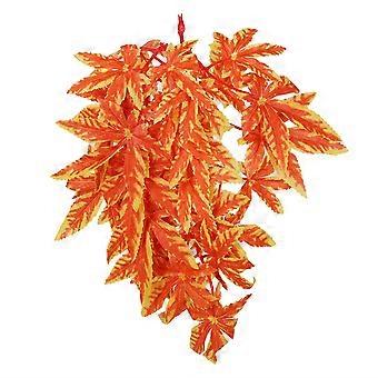 Kunstmatige Reptielenplanten Levensechte Plastic Plant Hangende Bladeren Decoratie met Zuignap voor Reptielen Terrarium Fish TankT?007 OrangeYMJJ