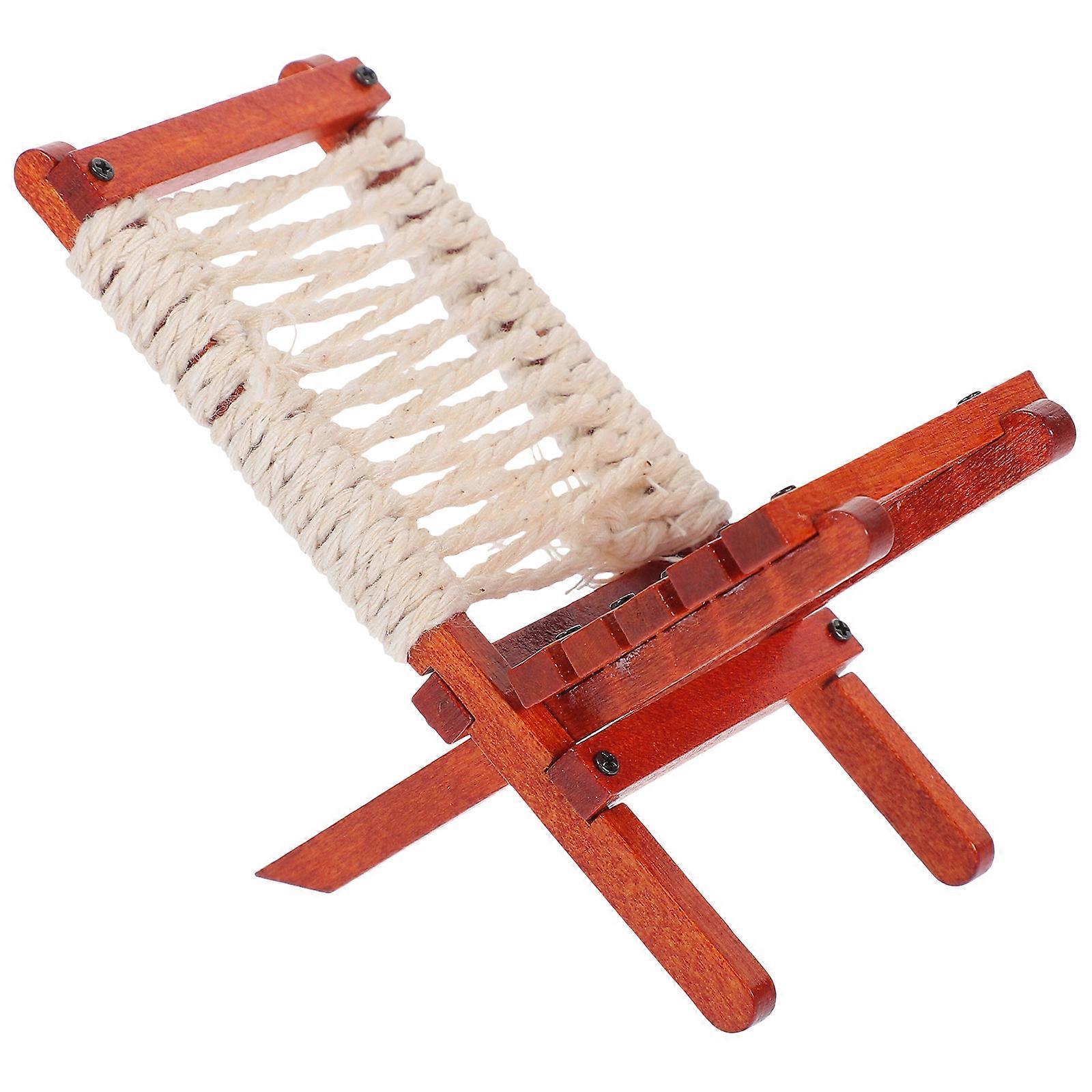 Mini Dollhouse Accessory Mini Lounge Chair Design Backyard Use Brown Hand-On Skill Development 1Pcs