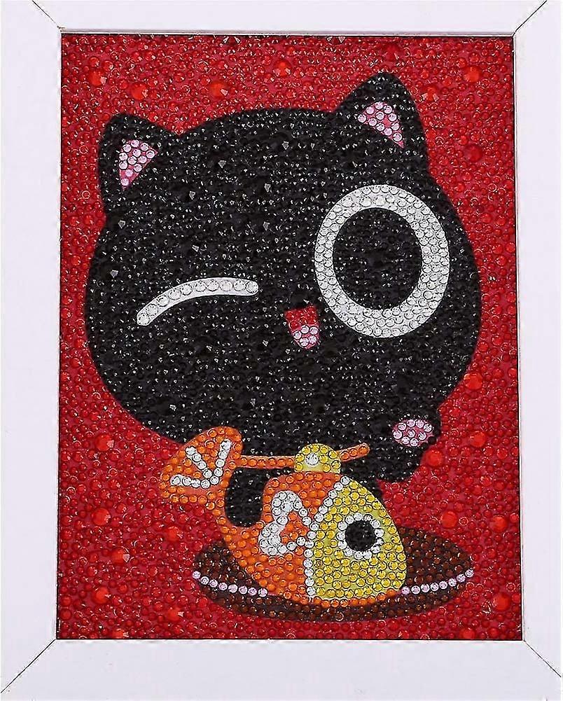 Small and Easy DIY 5d Diamond Painting Kits with Frame for Beginner with White Frame for Kids 6X6 inch