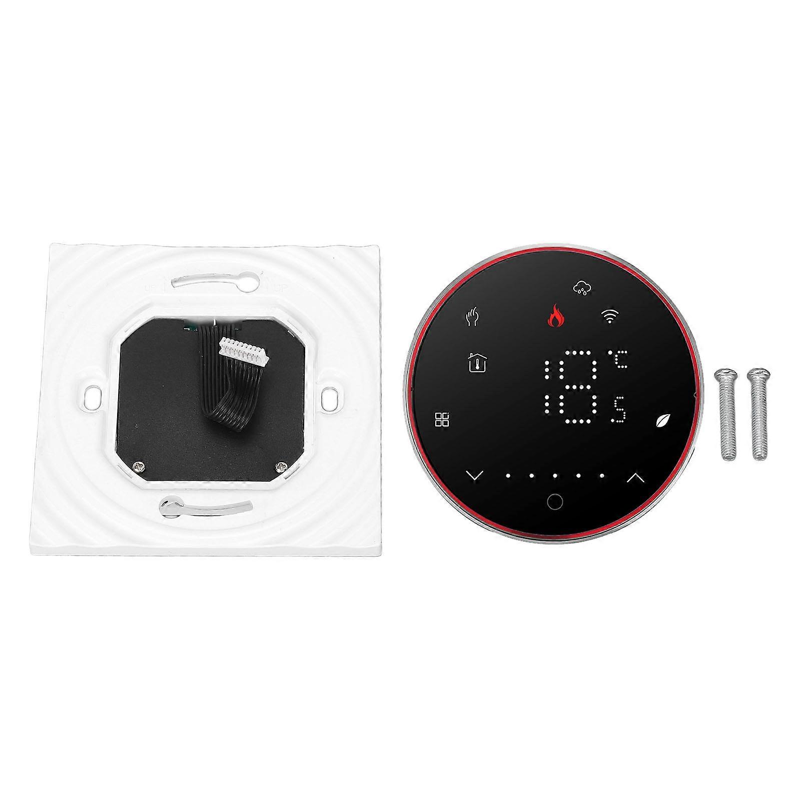 WiFi Thermostat LCD Display Smart Temperature Controller for Home Floor Heating 86 Square Concealed Box 95‑240V 5A Black