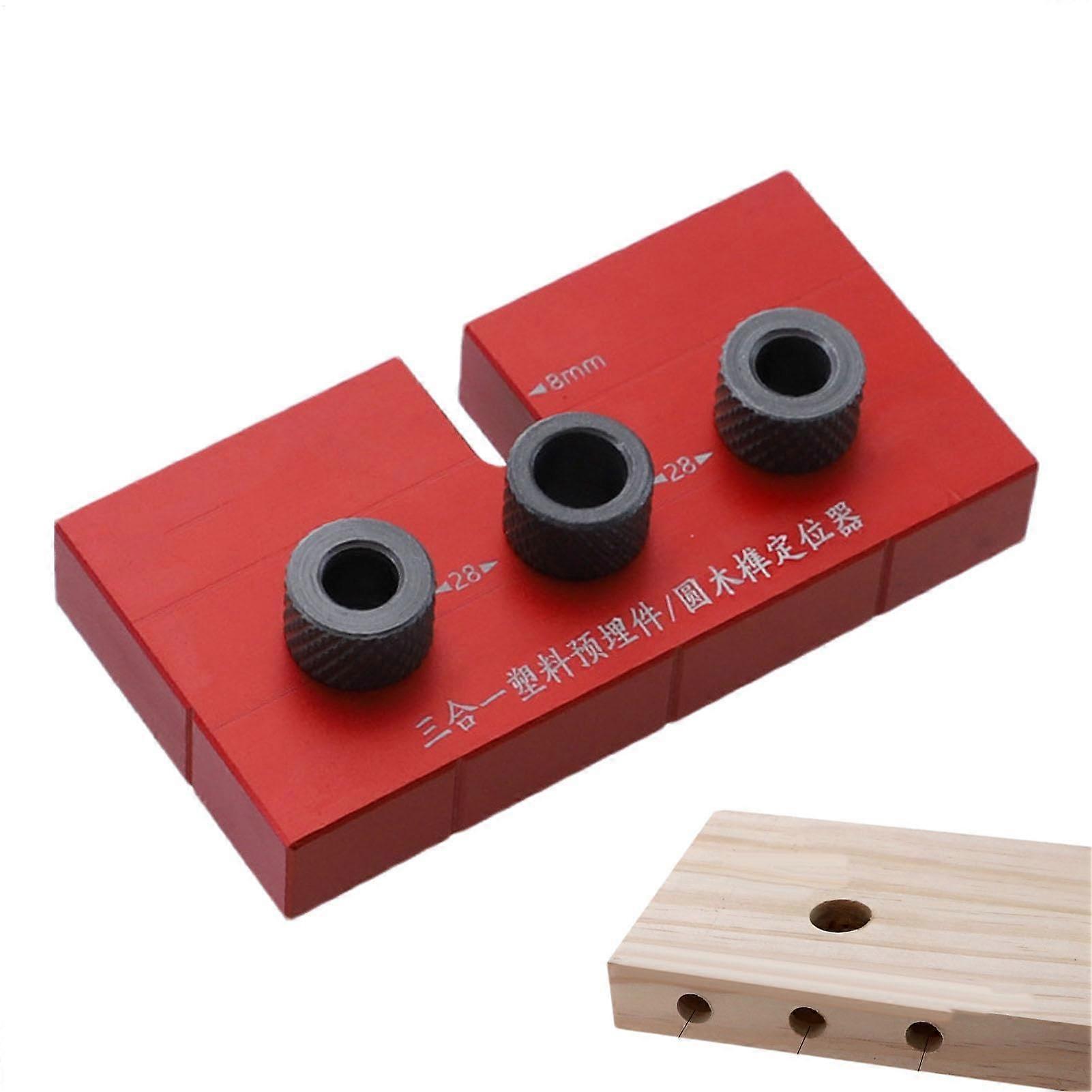 Doweling Jig for Woodworking - Adjustable Hole Locator for Straight Holes - Professional Wood Drill Guide Tool - Round Tenon Positioning Block