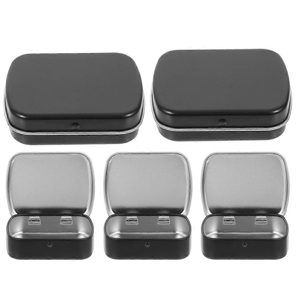 Black Iron Small Storage Boxes with FlipType Design for Daily Use Strong and Durable 5 Pieces