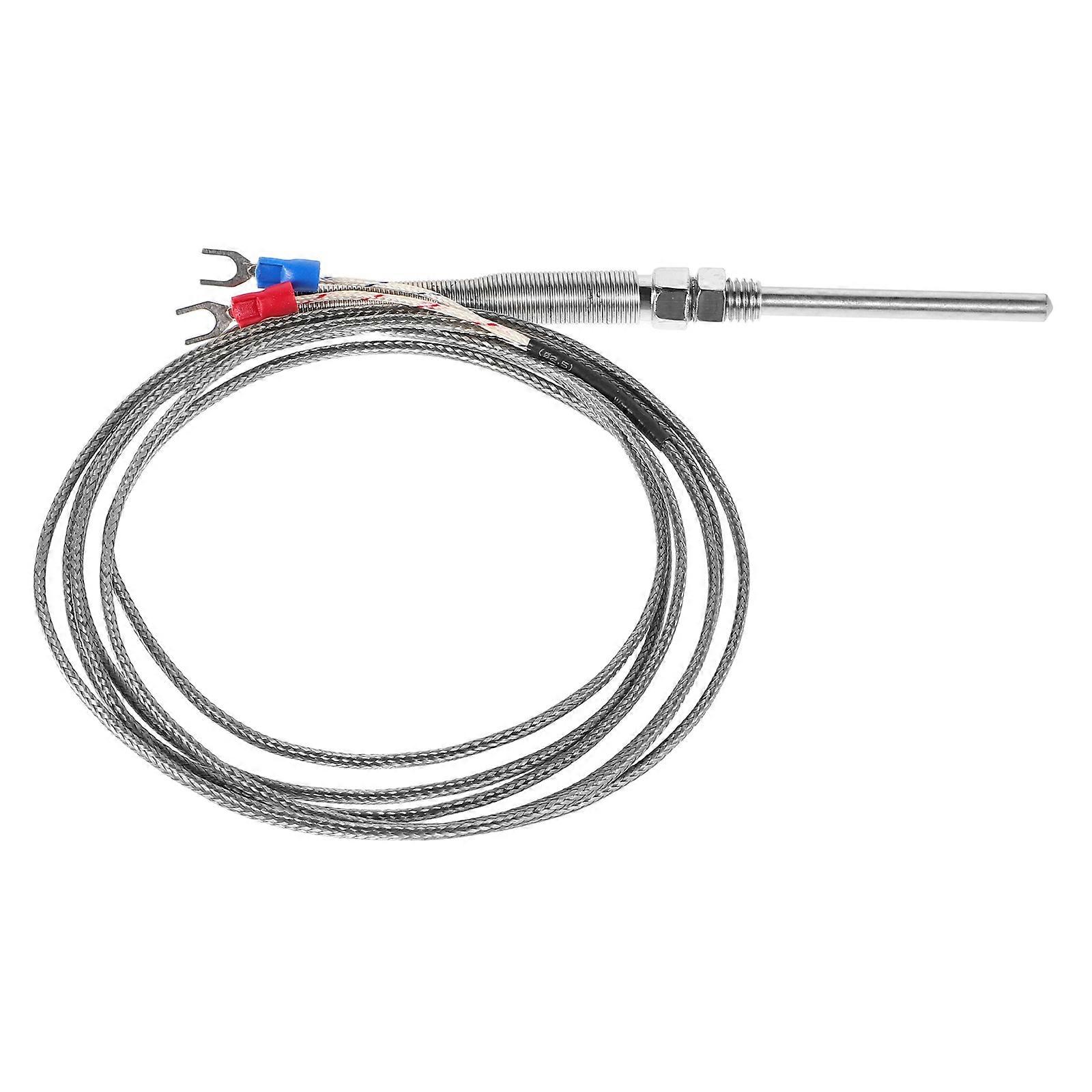 K Type Thermocouple Probe Sensor For Laboratory Use Silver 2M Wire Length High Temperature Resistance 1Pack
