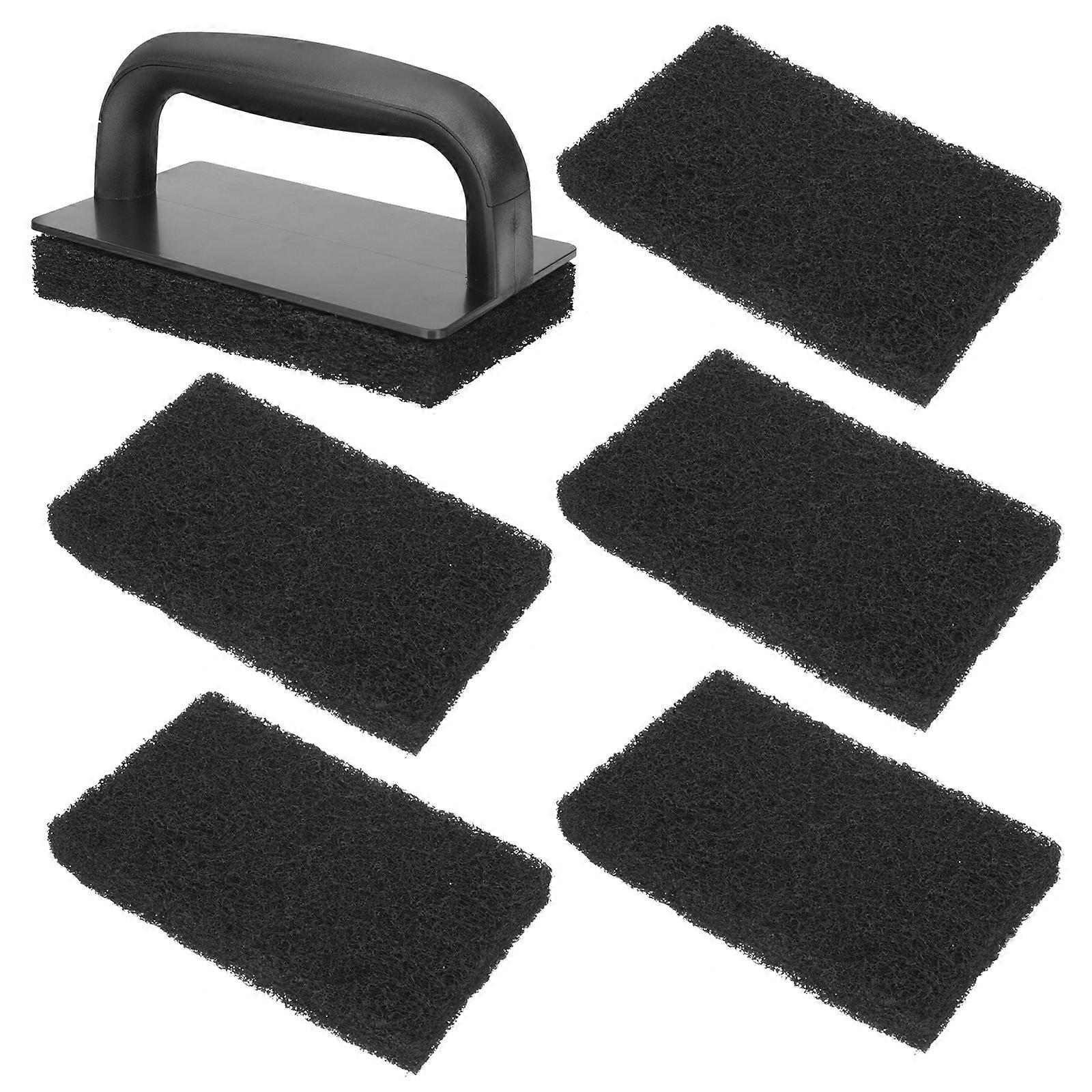 Black PP Material Sponge Tool for Cleaning Grilling Rack and Kitchen Supplies 1 Set