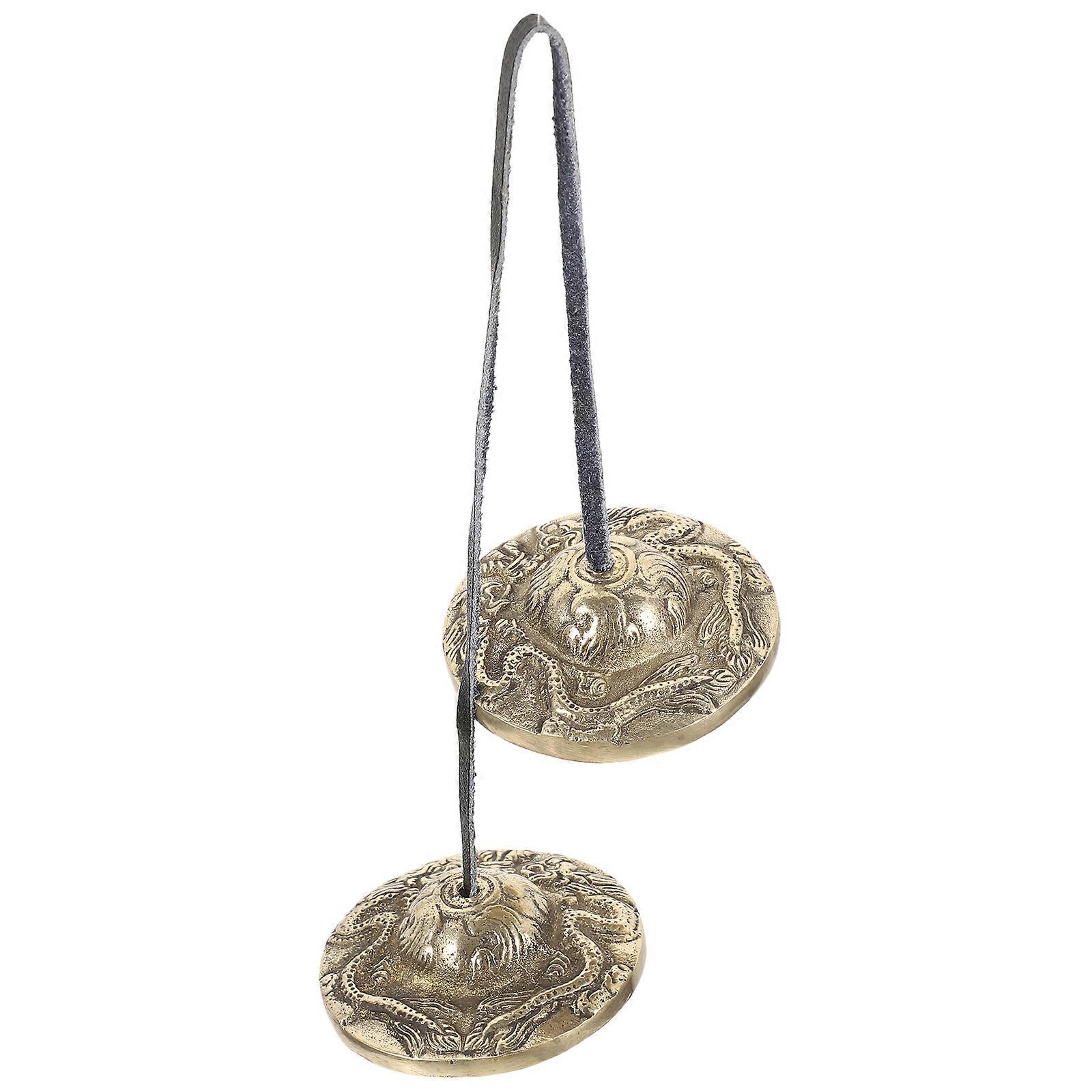 Golden Copper Cymbal Bell for Home Meditation and Yoga with Appearance 3.5 inches