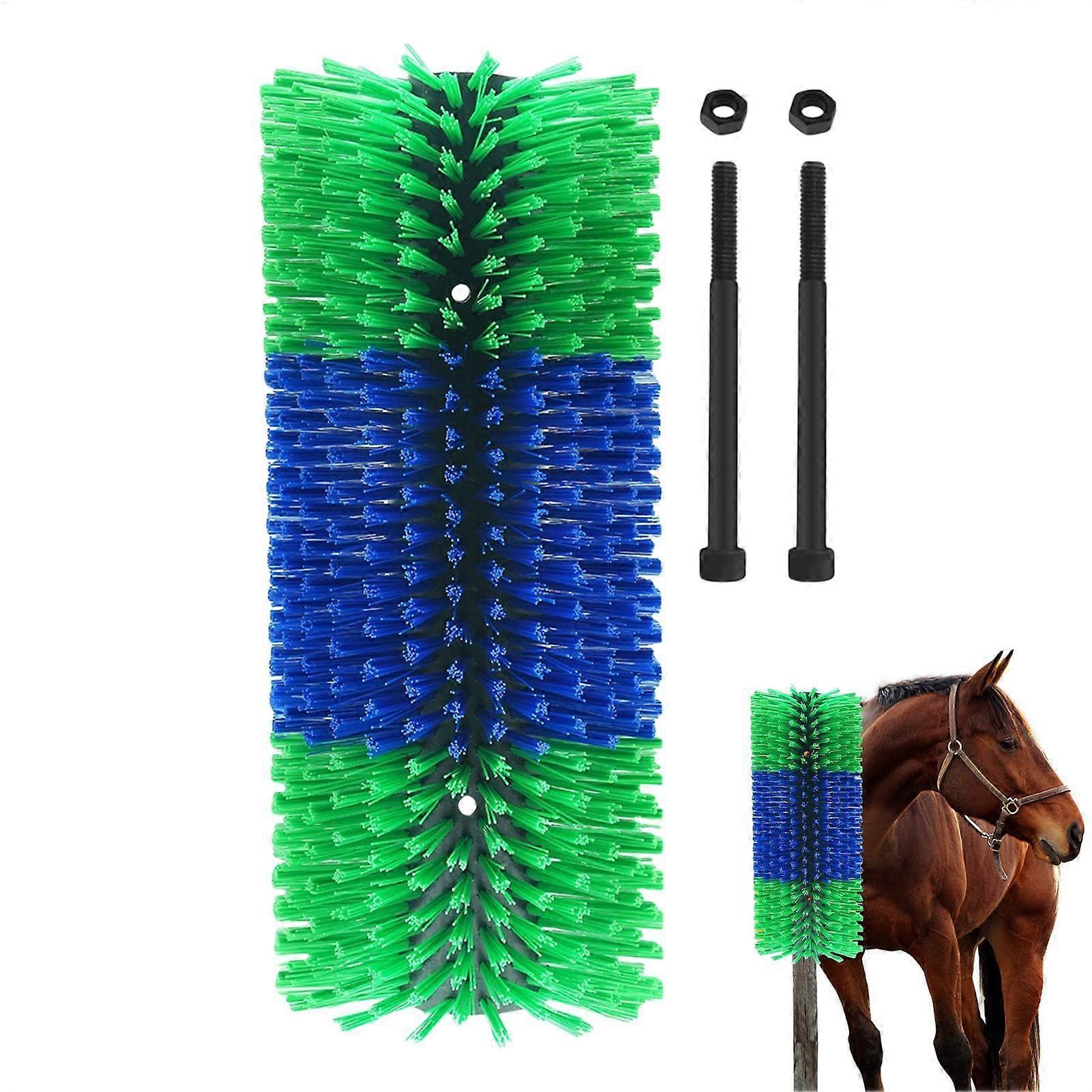 Scratch Brush for Farm Animals - Double Screw Hair Massager for Sheep, Donkeys, Mules, and Cows, Durable Cleaning Tool