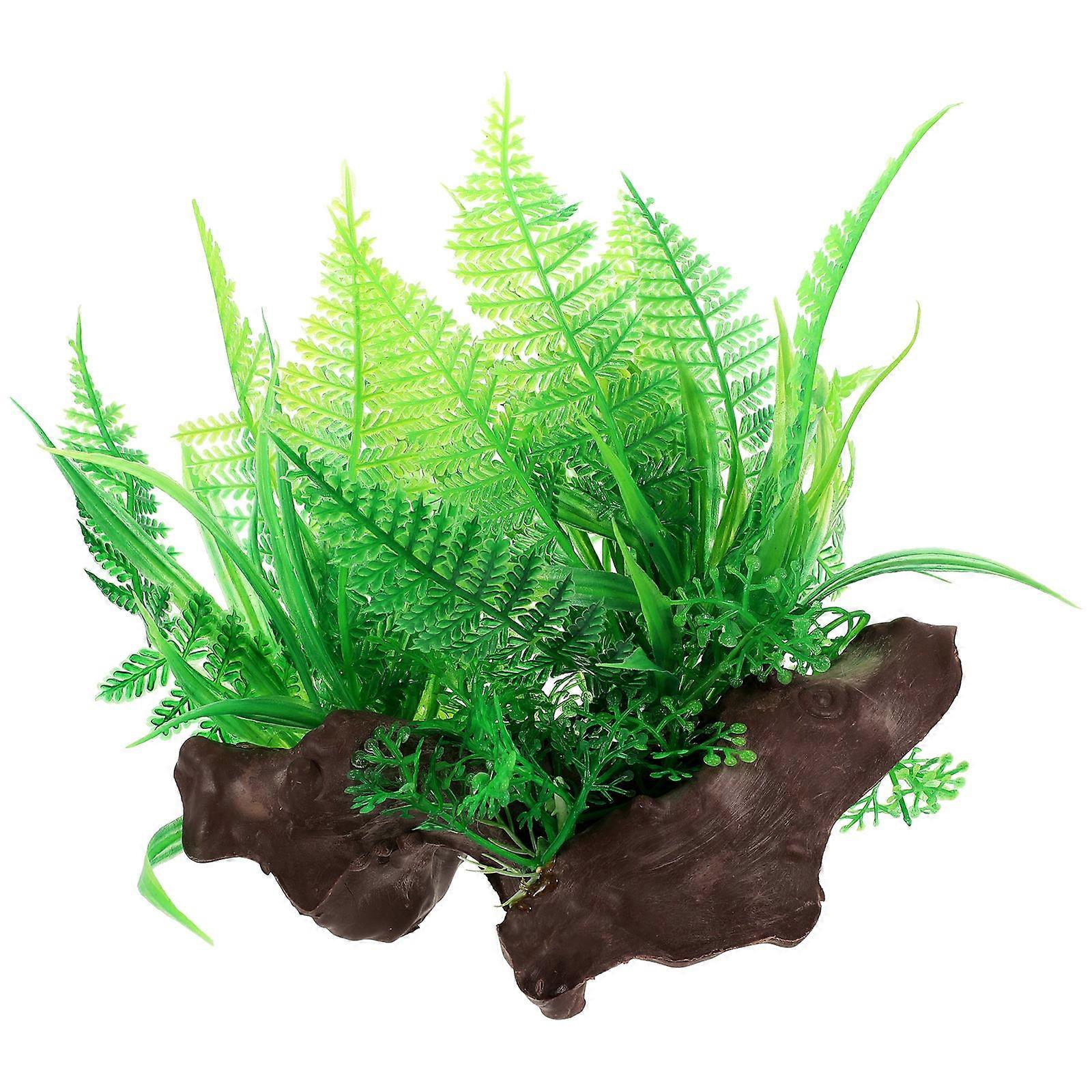 Realistic Aquarium Grass for Decoration Green Plastic Fish Tank Plant Supplies Small Desktop Size