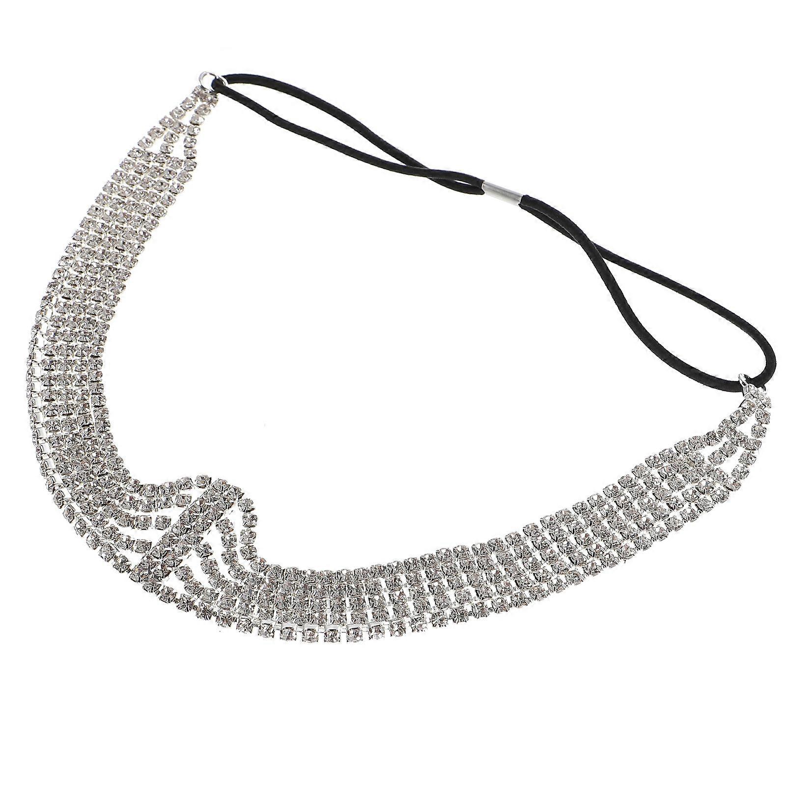 Multi Layers Headband Rhinestone Hair Chain Bride Headwear Daily Wearing Stable On Head 1Pack