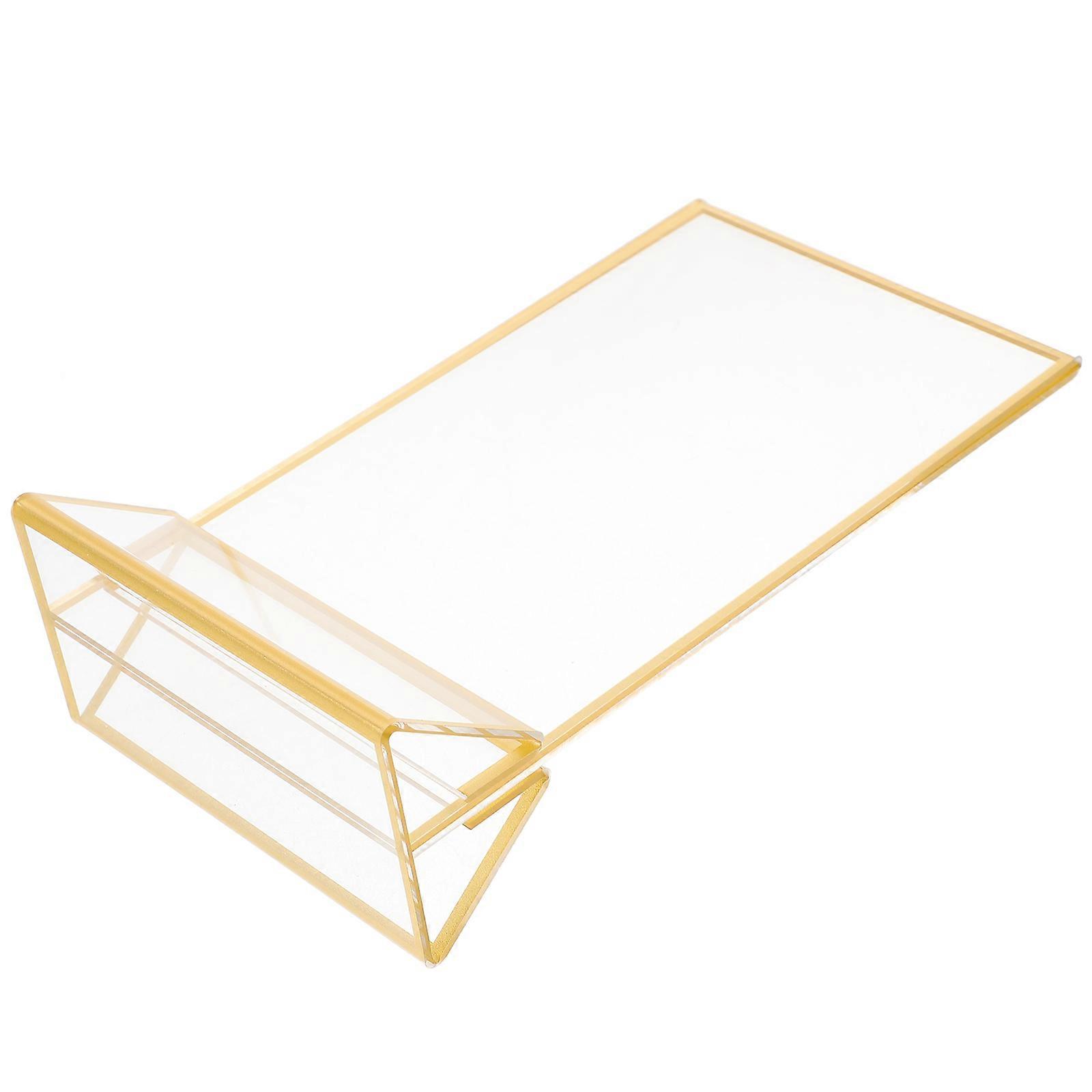 Golden Acrylic Sign Holder for Display Use Stable and Clear Menu Stand 6.5 x 9 Inches