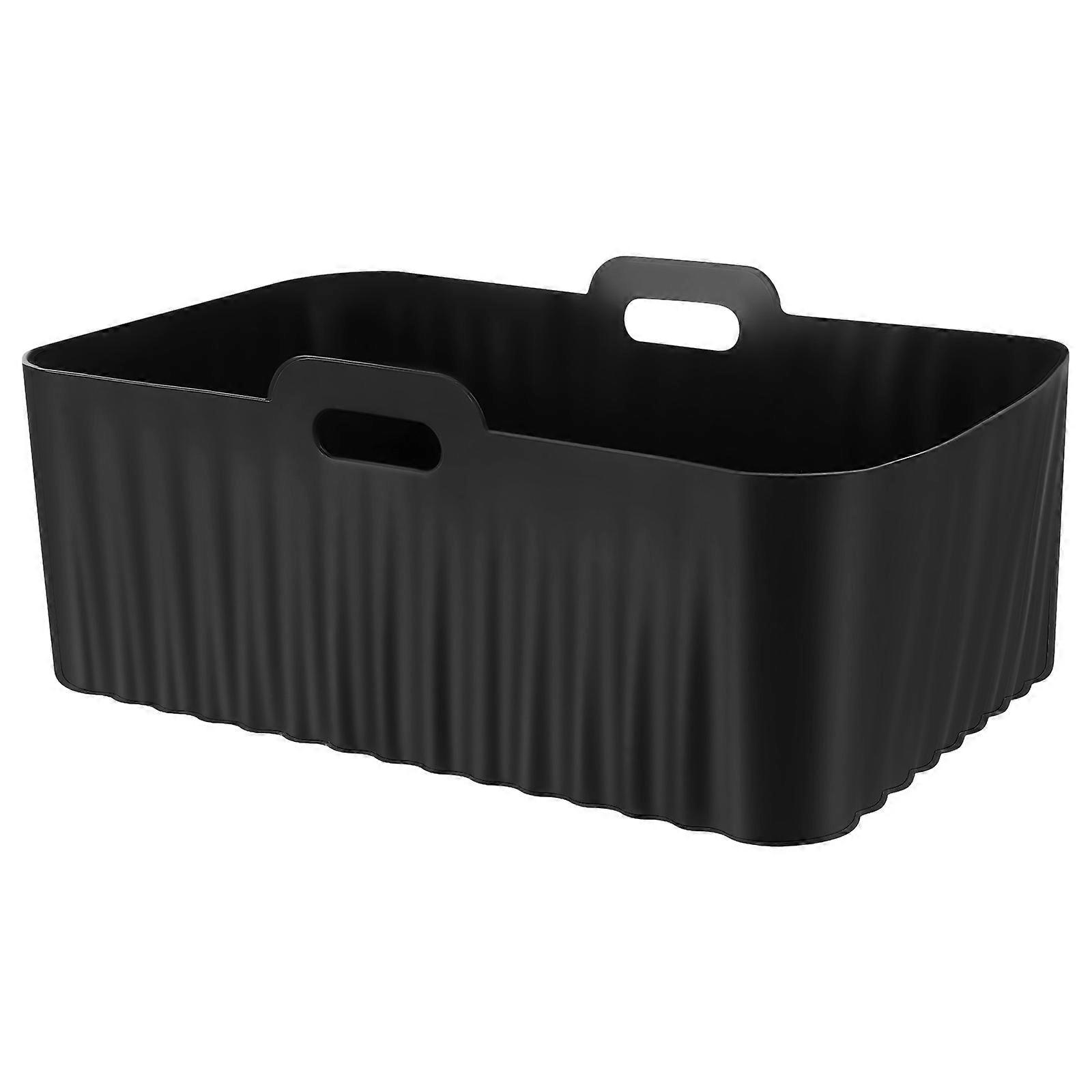 Air Fryer Liner Reusable Silicone Air Fryer Mat For Safe Cooking Black Rectangular Shape 1Pcs