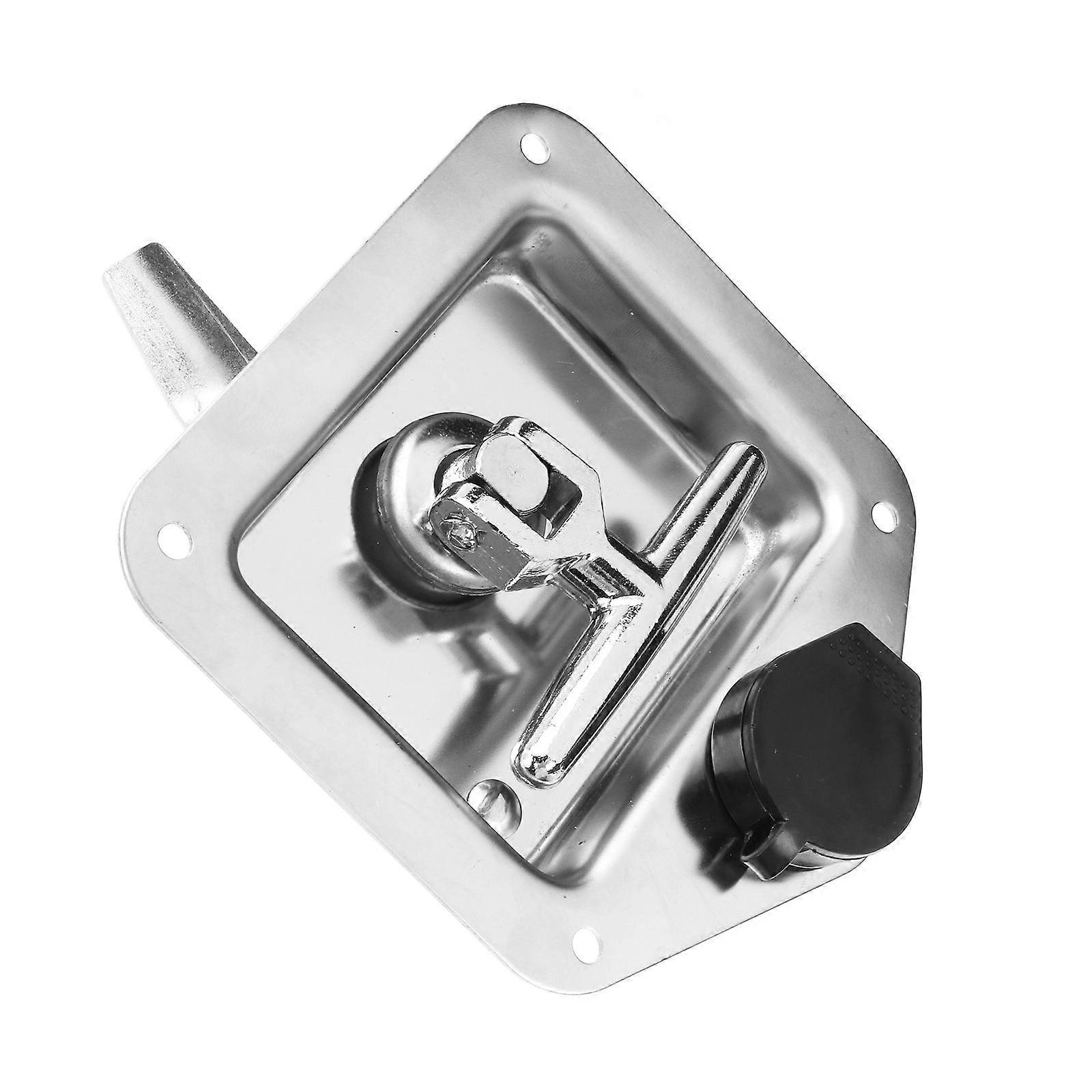T Shaped Lock for Tool Cabinet and Trucks in Silver Color Iron Material Easy to Install 2Pcs