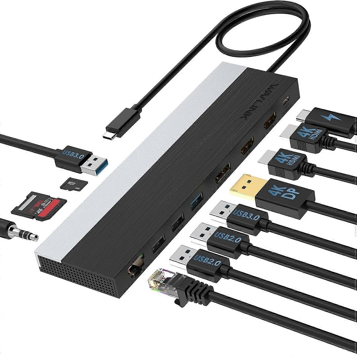 12 in 1 Type-C Triple Display Docking Station UMD08