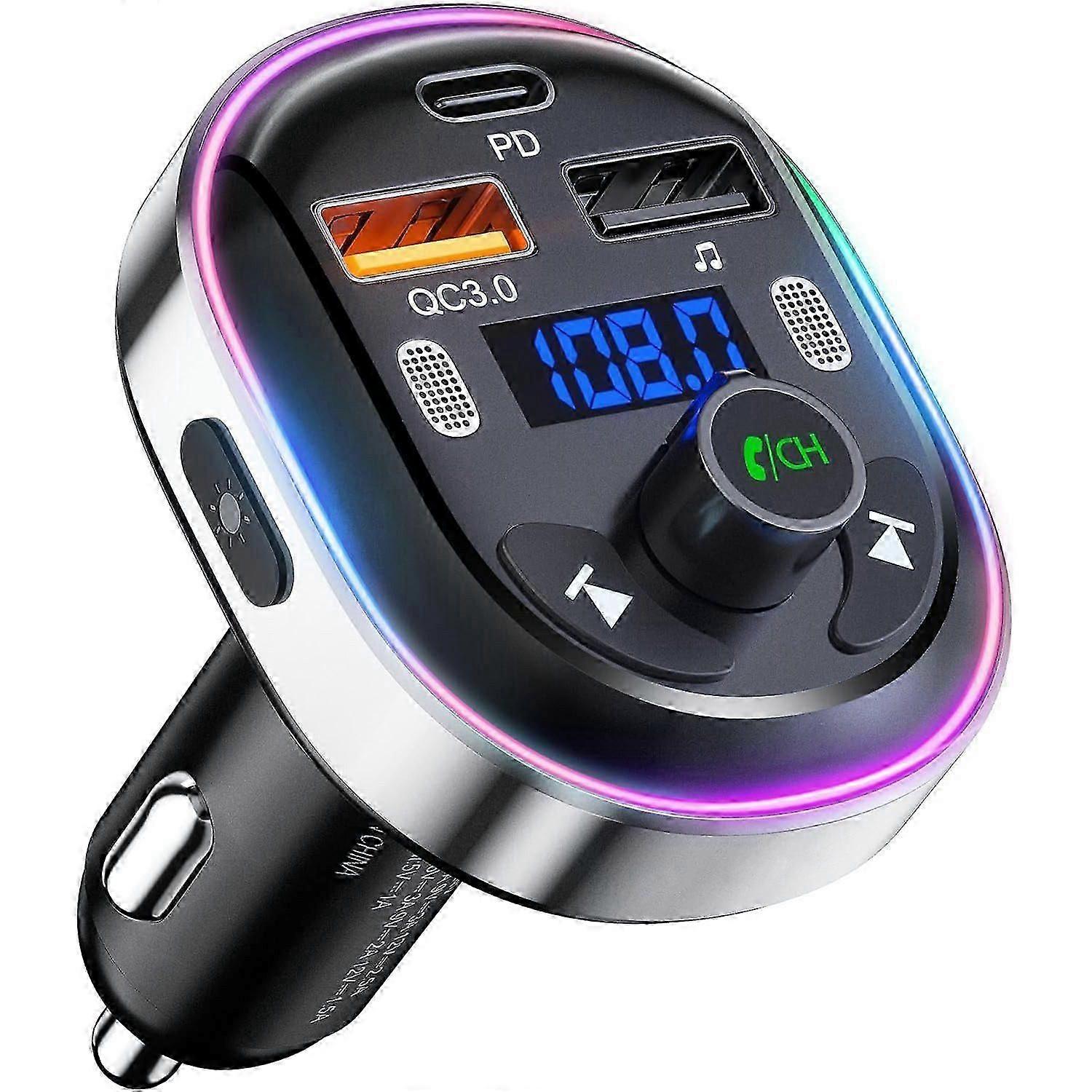 Trasmettitore per auto Adattatore Bluetooth Adattatore audio per autoradio 2 in 1 Musica in streaming wireless