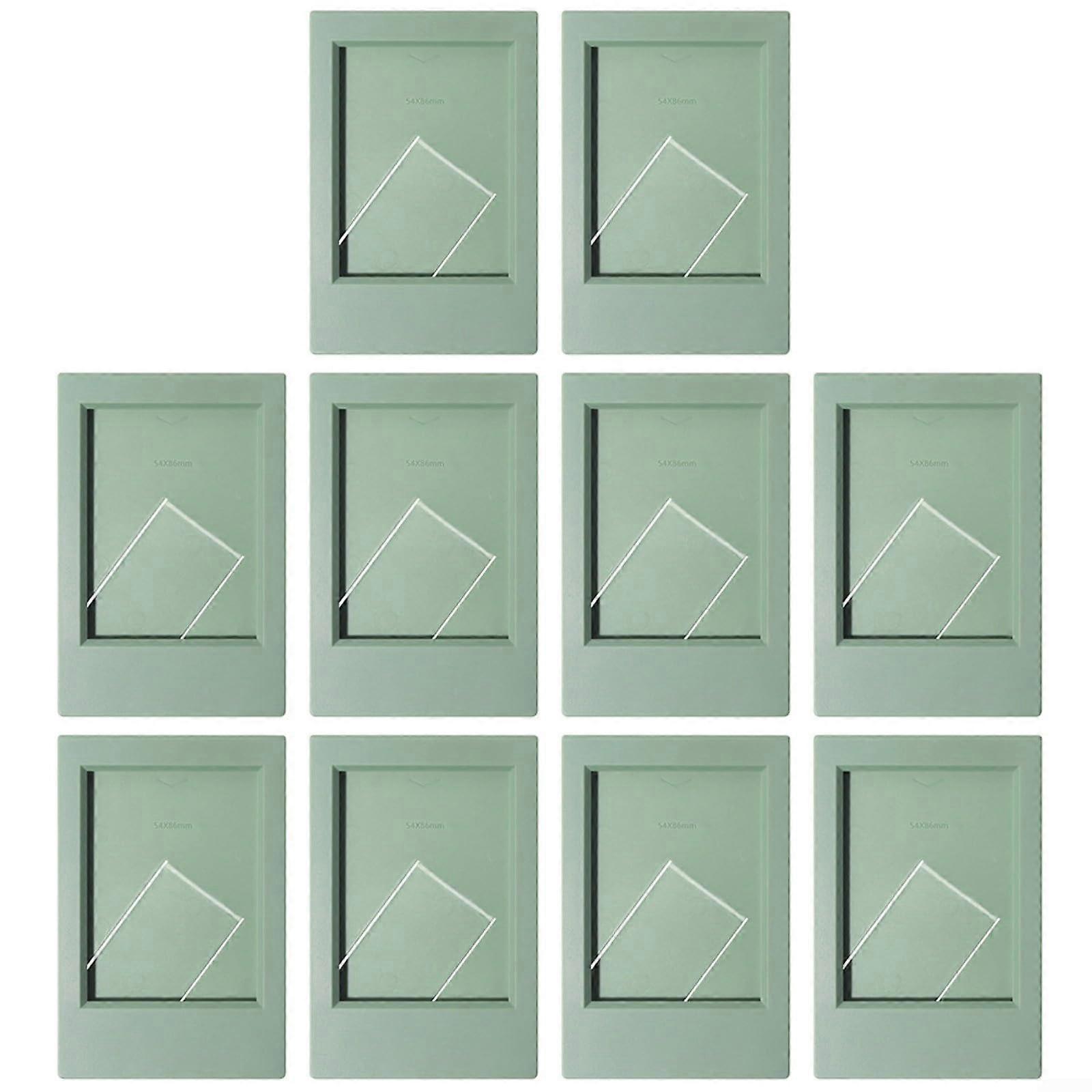 Mini Picture Frame Set 3x3 Inch with Protective Film for Photos, Green, Set of 10