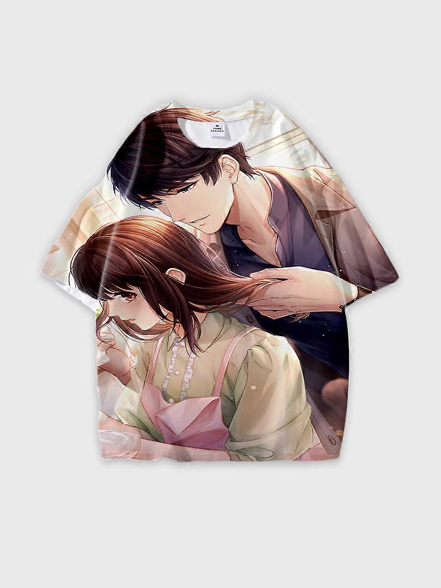 T-shirt round neck Role Pattern loose short sleeve E3225