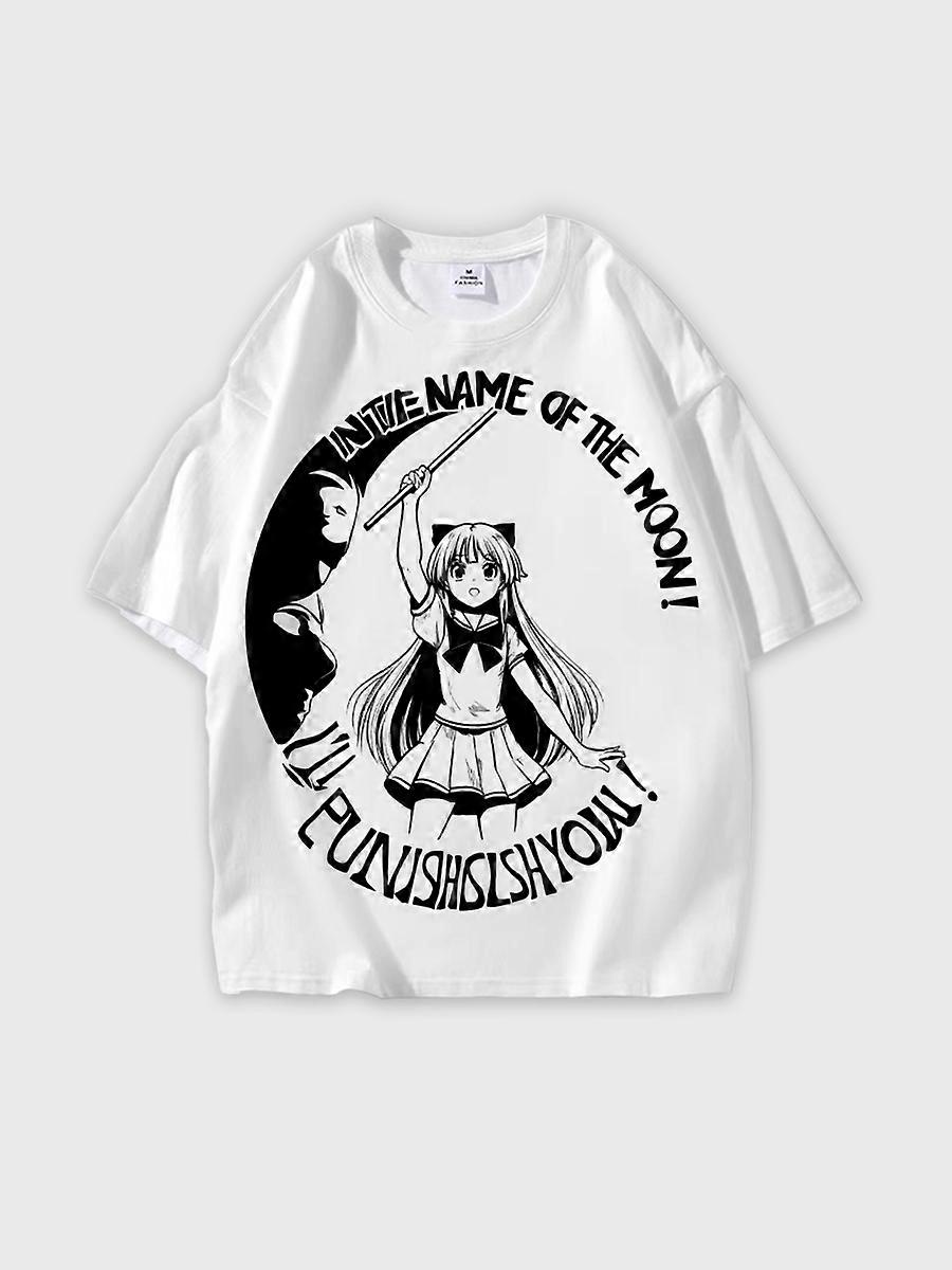 T-shirt round neck Role Pattern loose short sleeve P2721