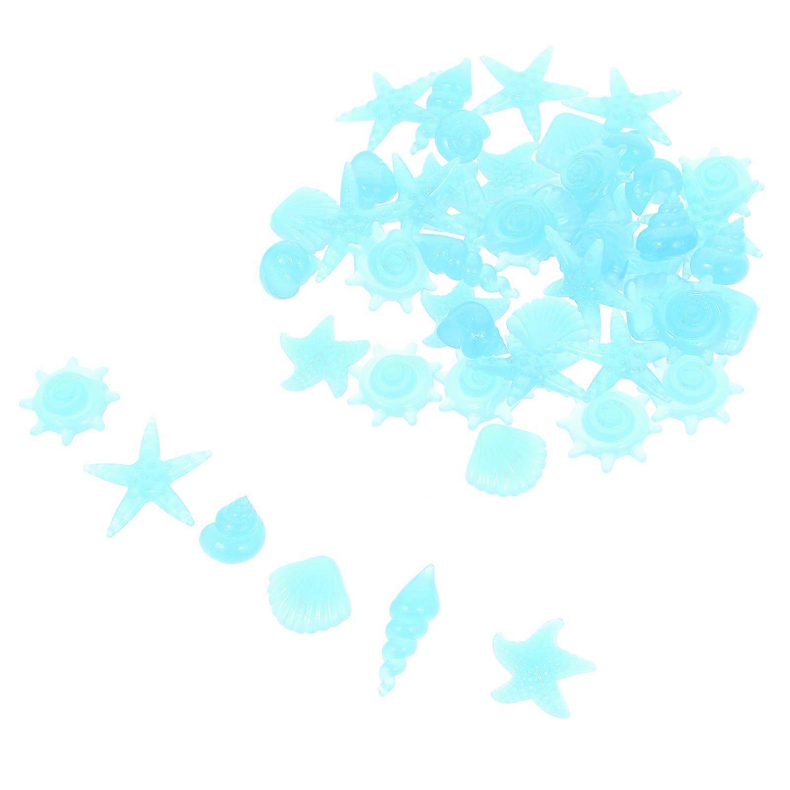 Sky-blue Resin Ornaments for Aquarium Decoration Add Colorful Glow to Fish Tank 50pcs